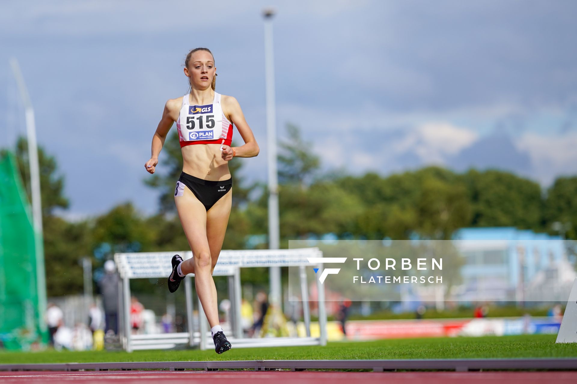 Nele Heymann (TuS Haren) am 31.07.2021 waehrend den deutschen Leichtathletik-Jugendmeisterschaften 2021 in Rostock (Tag 2)
