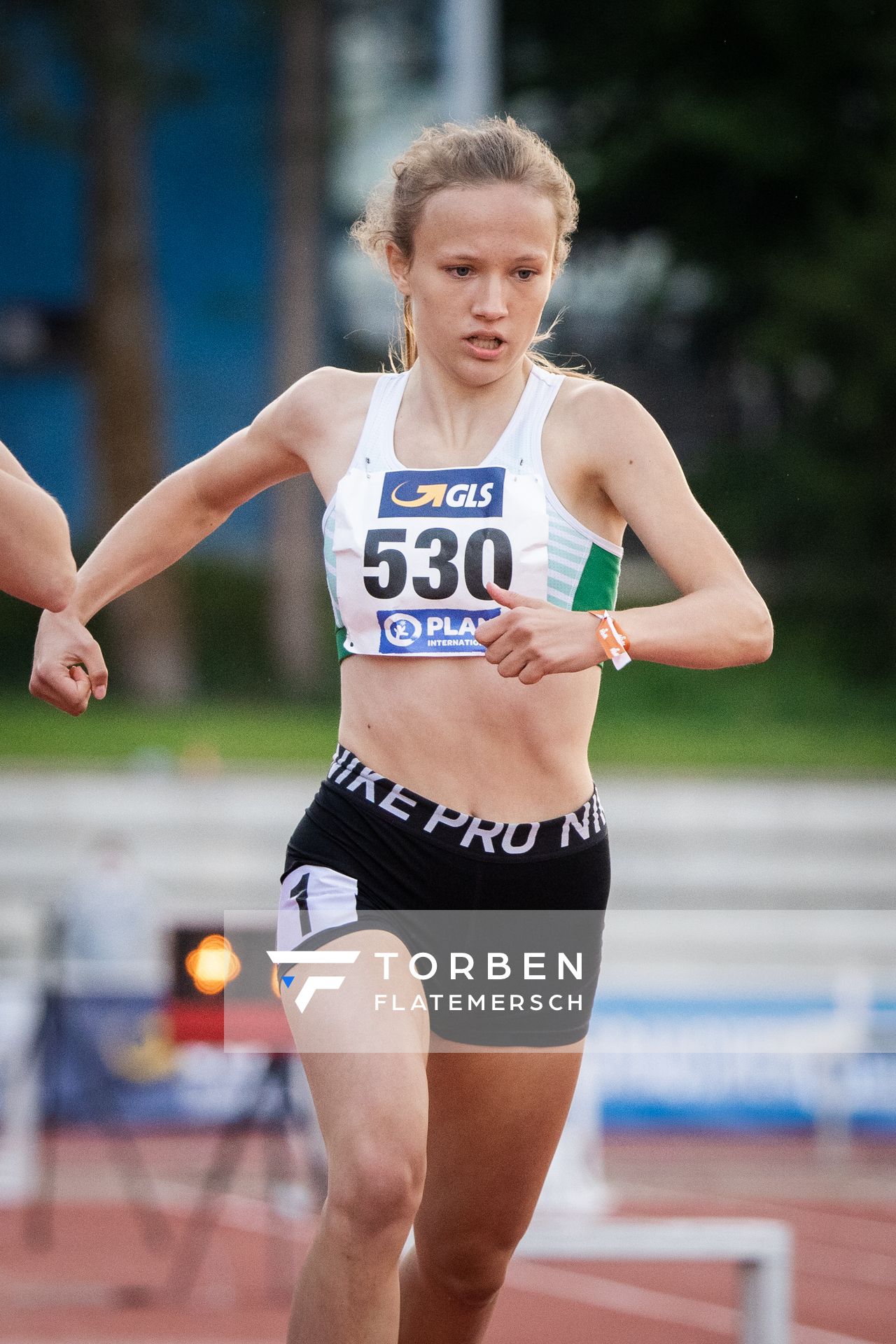 Nele Jaworski (VfL Wolfsburg) am 31.07.2021 waehrend den deutschen Leichtathletik-Jugendmeisterschaften 2021 in Rostock (Tag 2)