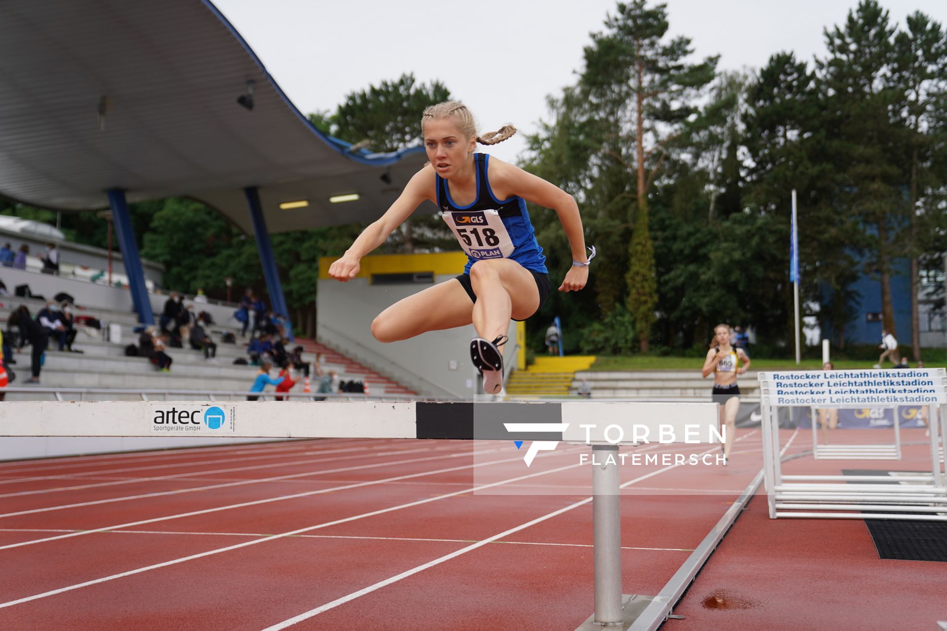 Ronja Funck (TV Jahn Walsrode) am 01.08.2021 waehrend den deutschen Leichtathletik-Jugendmeisterschaften 2021 in Rostock (Tag 3)