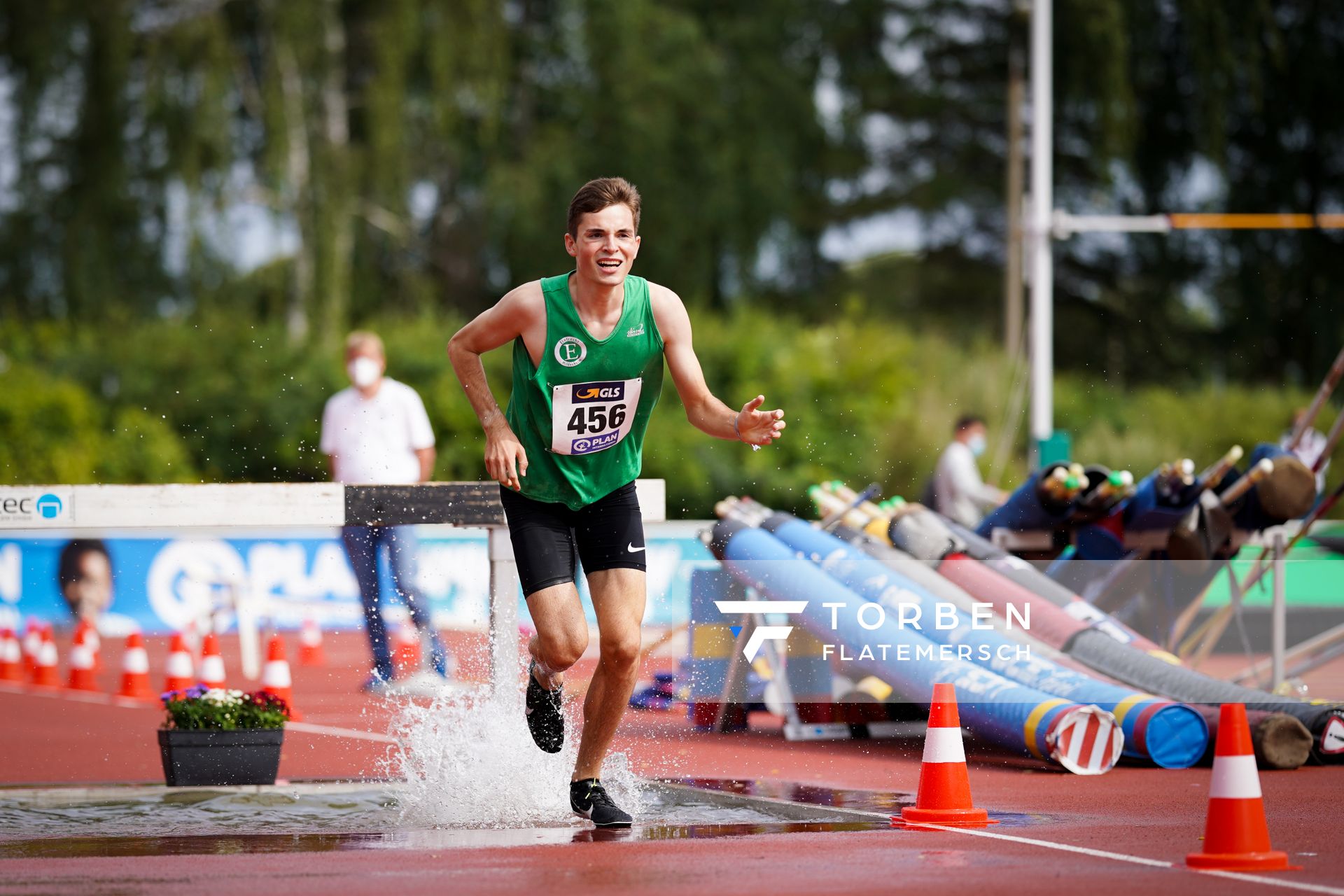 Finn-Jona Loddoch (Eintracht Hildesheim) am 01.08.2021 waehrend den deutschen Leichtathletik-Jugendmeisterschaften 2021 in Rostock (Tag 3)