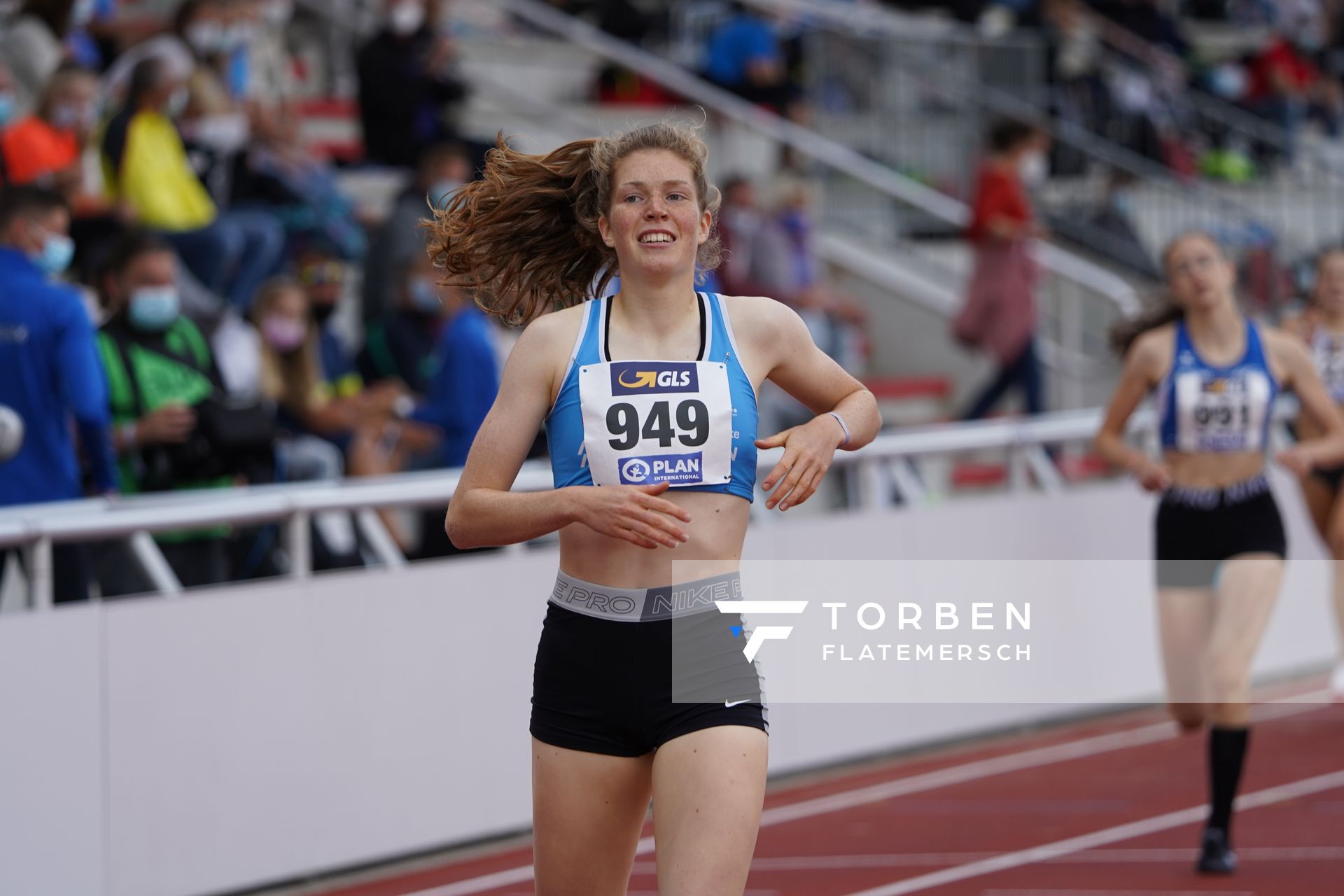 Lotta Mage (LAV Stadtwerke Tuebingen) am 01.08.2021 waehrend den deutschen Leichtathletik-Jugendmeisterschaften 2021 in Rostock (Tag 3)