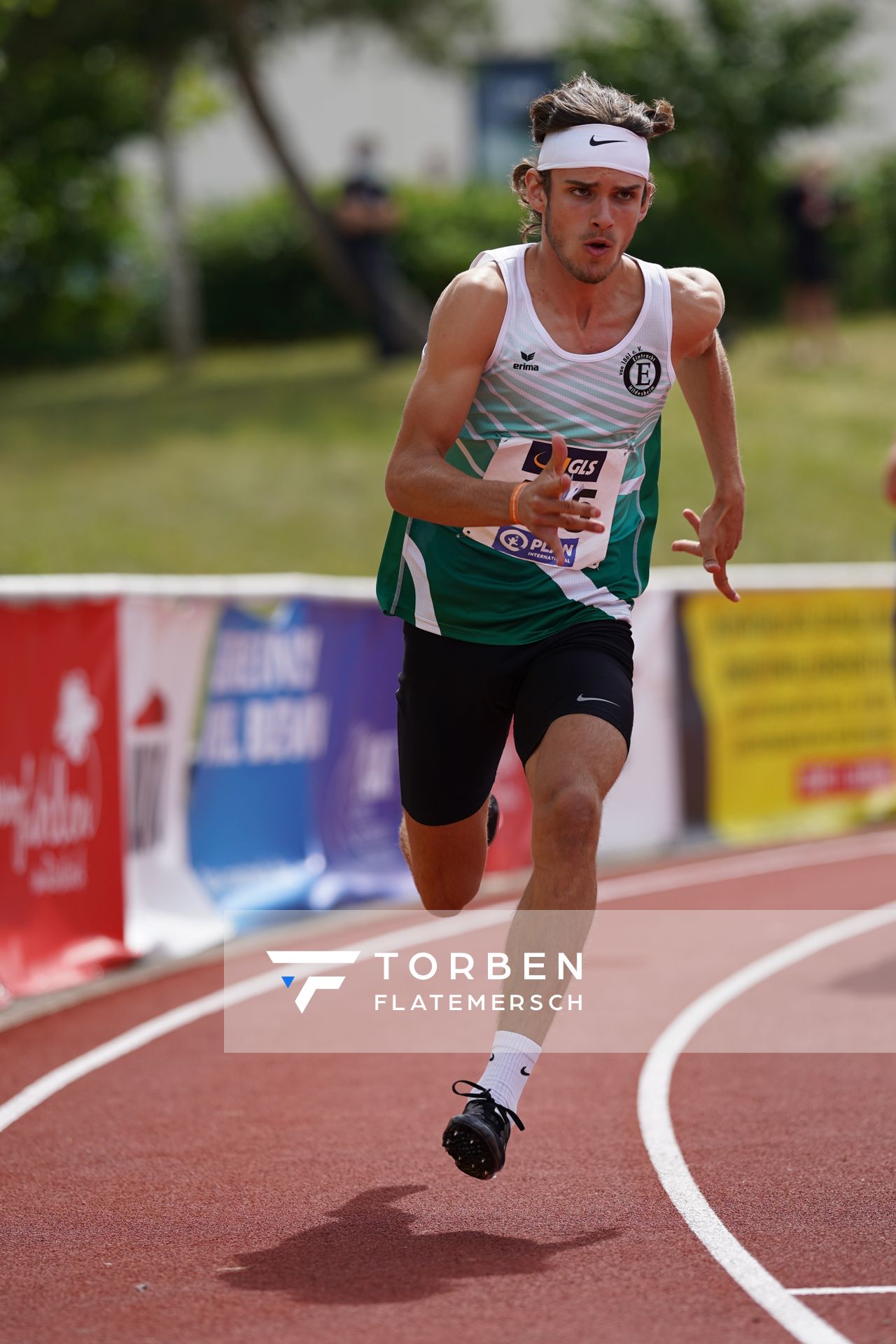 Niclas Jan Kaluza (Eintracht Hildesheim) am 01.08.2021 waehrend den deutschen Leichtathletik-Jugendmeisterschaften 2021 in Rostock (Tag 3)