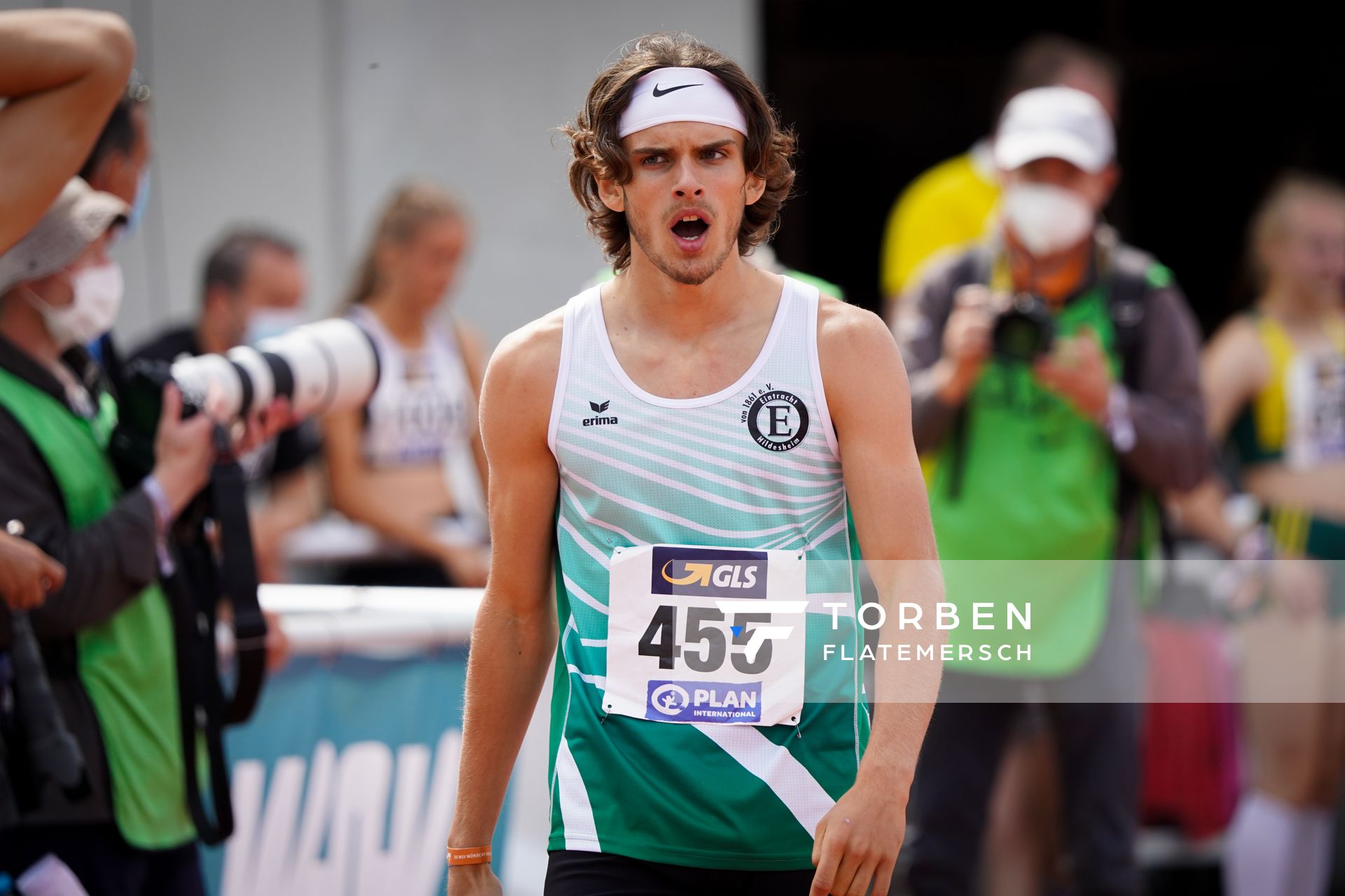 Niclas Jan Kaluza (Eintracht Hildesheim) am 01.08.2021 waehrend den deutschen Leichtathletik-Jugendmeisterschaften 2021 in Rostock (Tag 3)