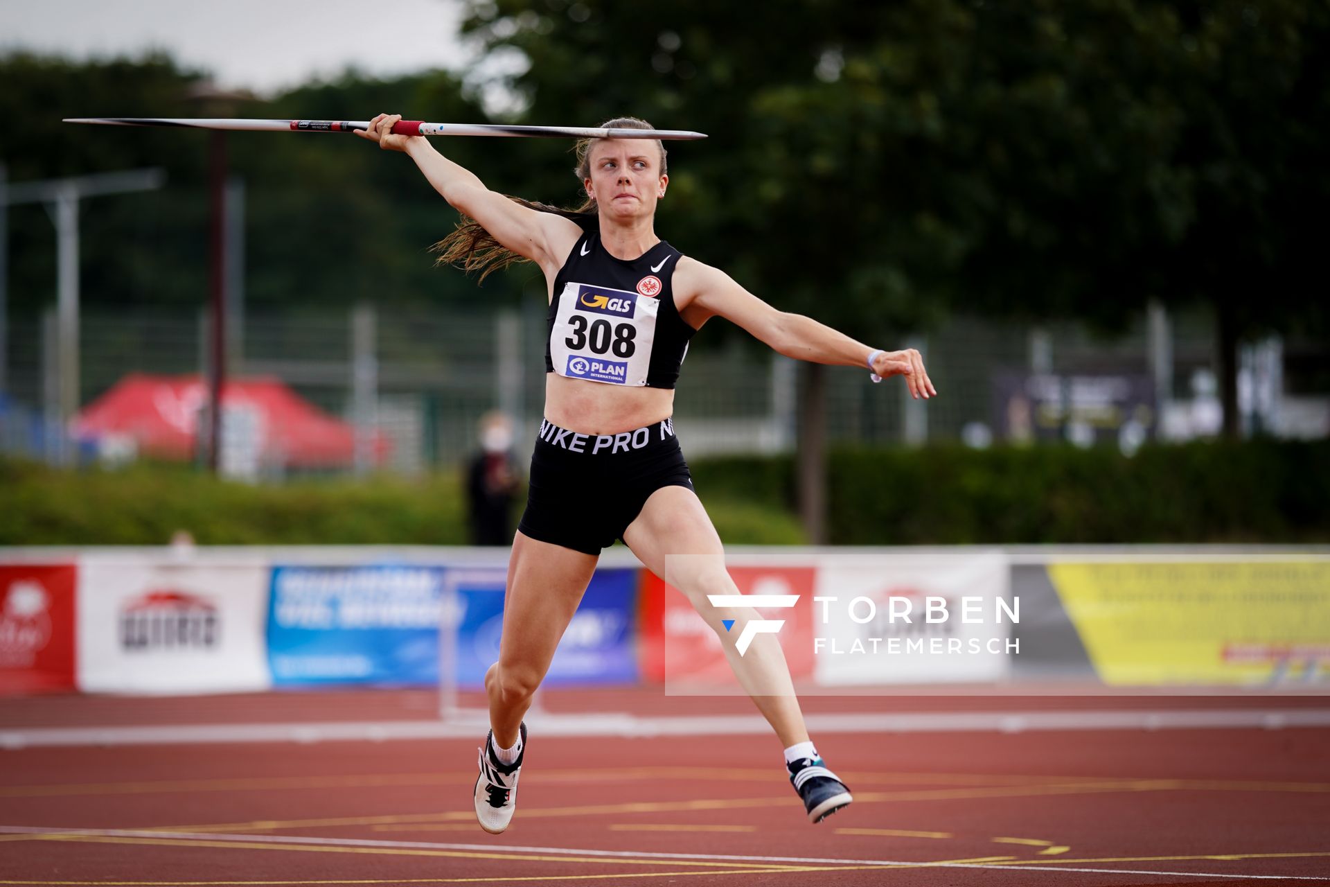 Lilly Urban (Eintracht Frankfurt e.V.)am 01.08.2021 waehrend den deutschen Leichtathletik-Jugendmeisterschaften 2021 in Rostock (Tag 3)