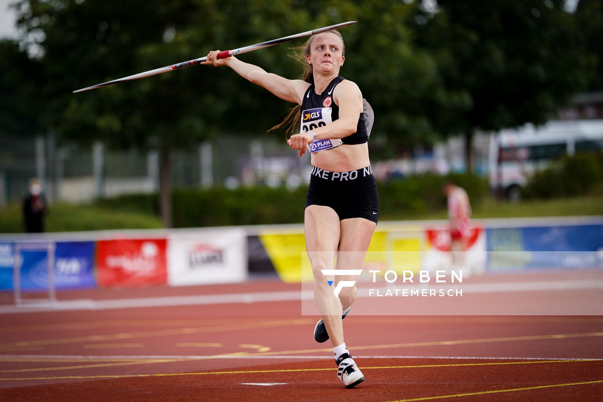 Lilly Urban (Eintracht Frankfurt e.V.)am 01.08.2021 waehrend den deutschen Leichtathletik-Jugendmeisterschaften 2021 in Rostock (Tag 3)