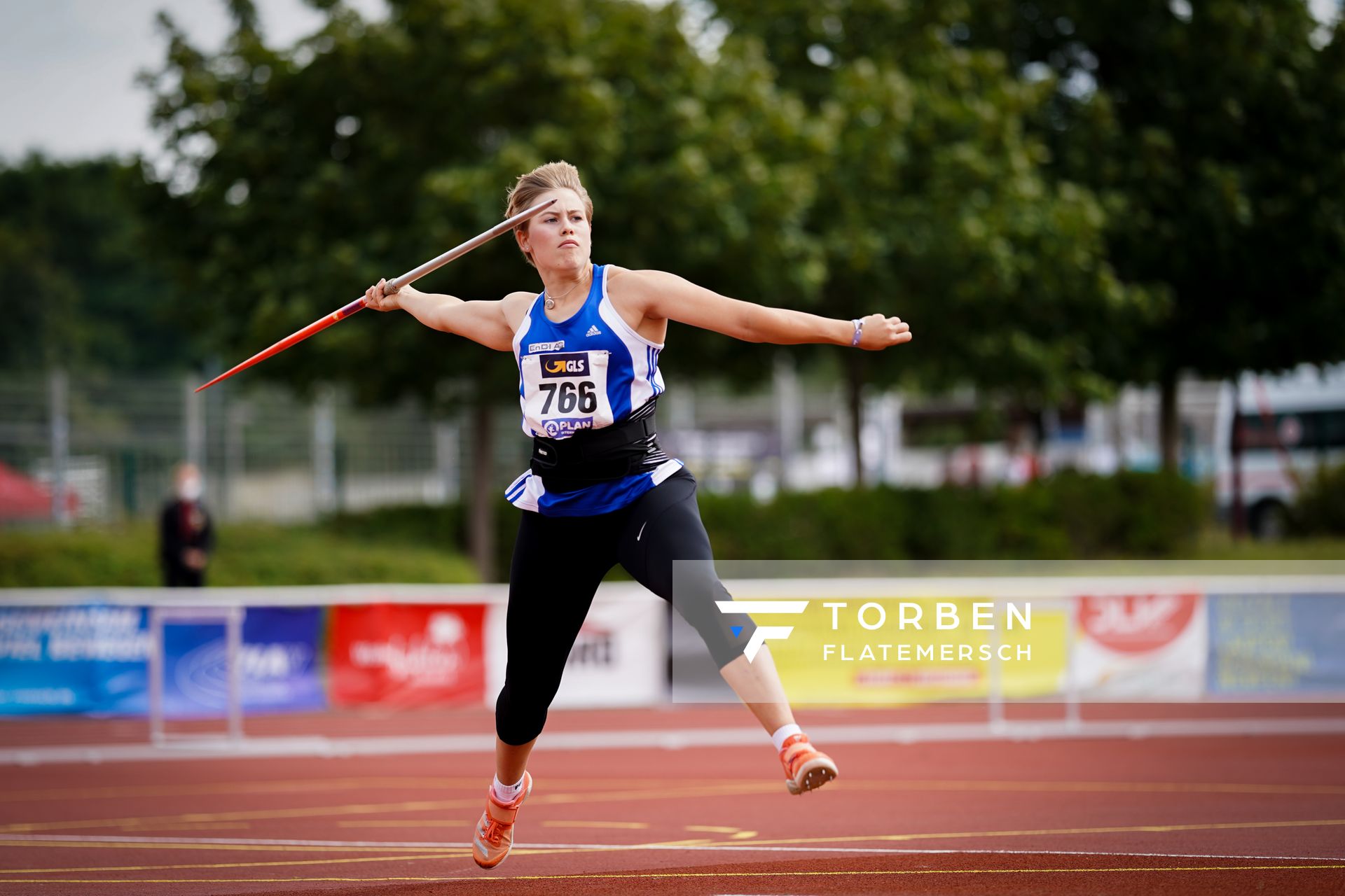 Emilie Ulrich (Hallesche Leichtathl.-Freunde) am 01.08.2021 waehrend den deutschen Leichtathletik-Jugendmeisterschaften 2021 in Rostock (Tag 3)