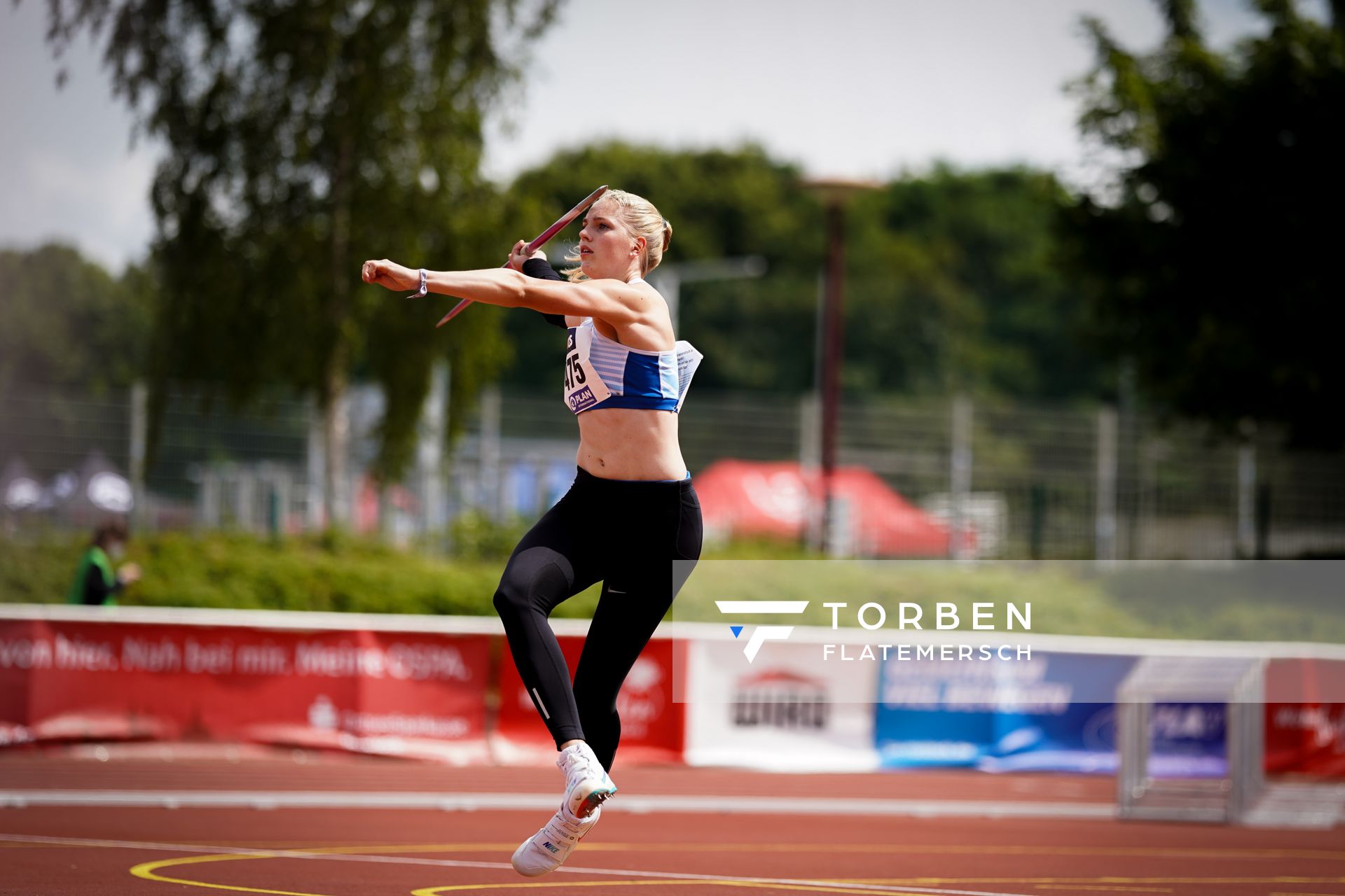 Marie Dehning (LG Celle-Land) im Speerwurf am 01.08.2021 waehrend den deutschen Leichtathletik-Jugendmeisterschaften 2021 in Rostock (Tag 3)