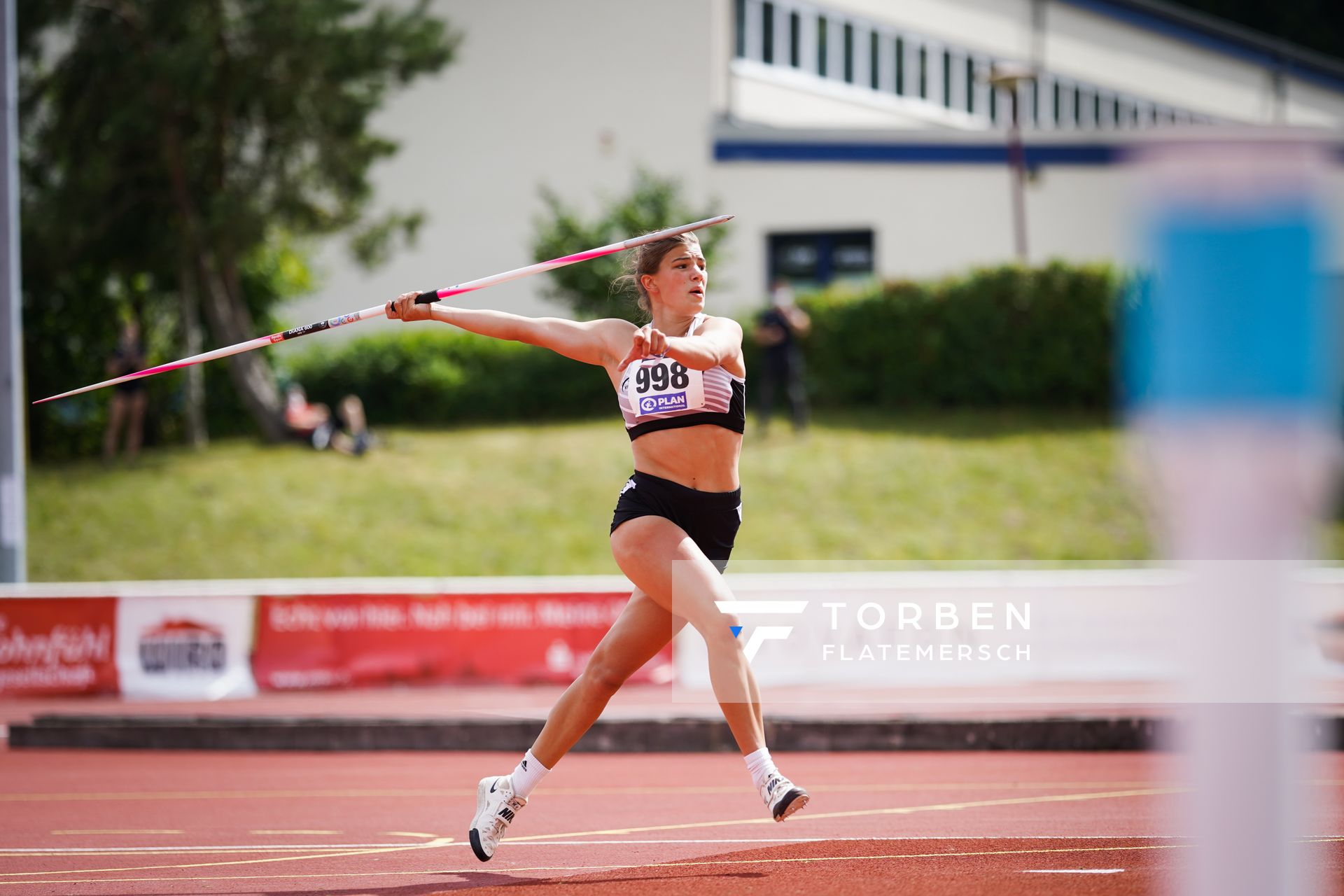 Franca Arnold (SSV Ulm 1846) am 01.08.2021 waehrend den deutschen Leichtathletik-Jugendmeisterschaften 2021 in Rostock (Tag 3)