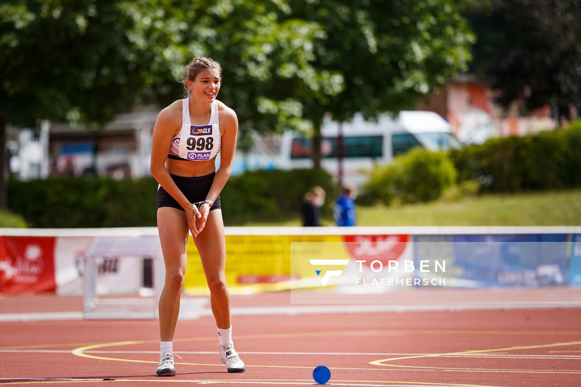 Franca Arnold (SSV Ulm 1846) am 01.08.2021 waehrend den deutschen Leichtathletik-Jugendmeisterschaften 2021 in Rostock (Tag 3)