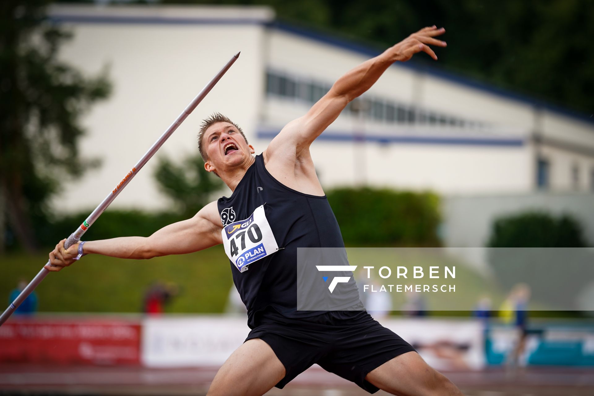 Jannick Voss (Hannover 96) am 01.08.2021 waehrend den deutschen Leichtathletik-Jugendmeisterschaften 2021 in Rostock (Tag 3)