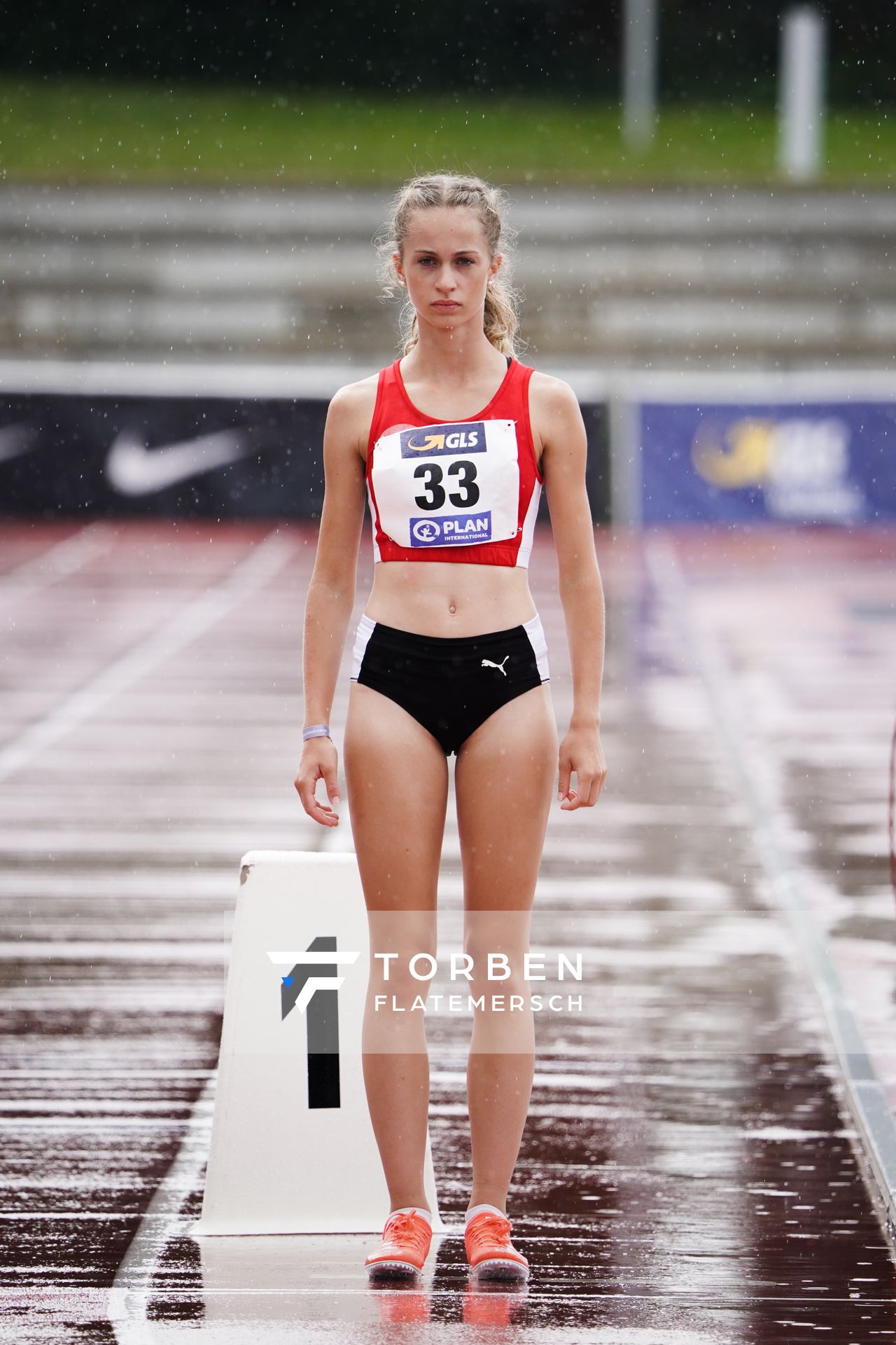 Sophia Seiter (LG Region Karlsruhe) am 01.08.2021 waehrend den deutschen Leichtathletik-Jugendmeisterschaften 2021 in Rostock (Tag 3)