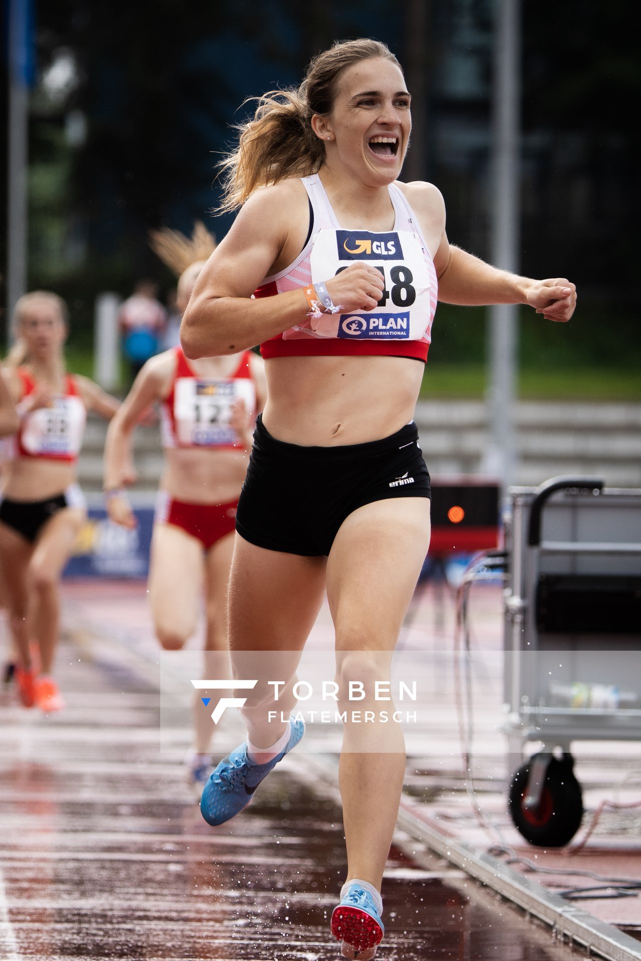 Lucia Sturm (TSV Moselfeuer Lehmen)am 01.08.2021 waehrend den deutschen Leichtathletik-Jugendmeisterschaften 2021 in Rostock (Tag 3)