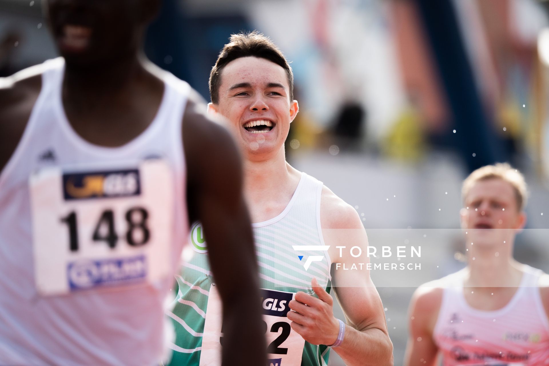 Tobias Morawietz (VfL Wolfsburg) am 01.08.2021 waehrend den deutschen Leichtathletik-Jugendmeisterschaften 2021 in Rostock (Tag 3)