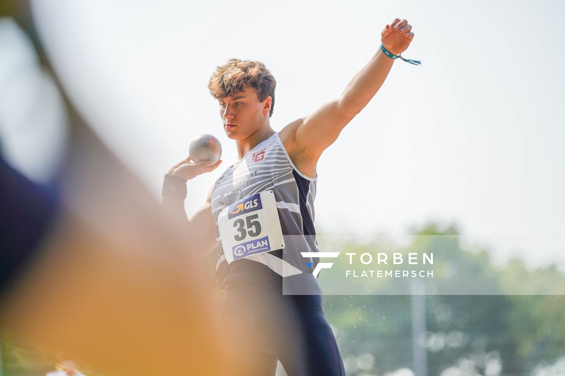 Moritz Eisold (LG Filder) beim Kugelstossen am 21.08.2021 bei den Deutschen Meisterschaften Mehrkampf im Auestadion in Wesel (Tag 2)