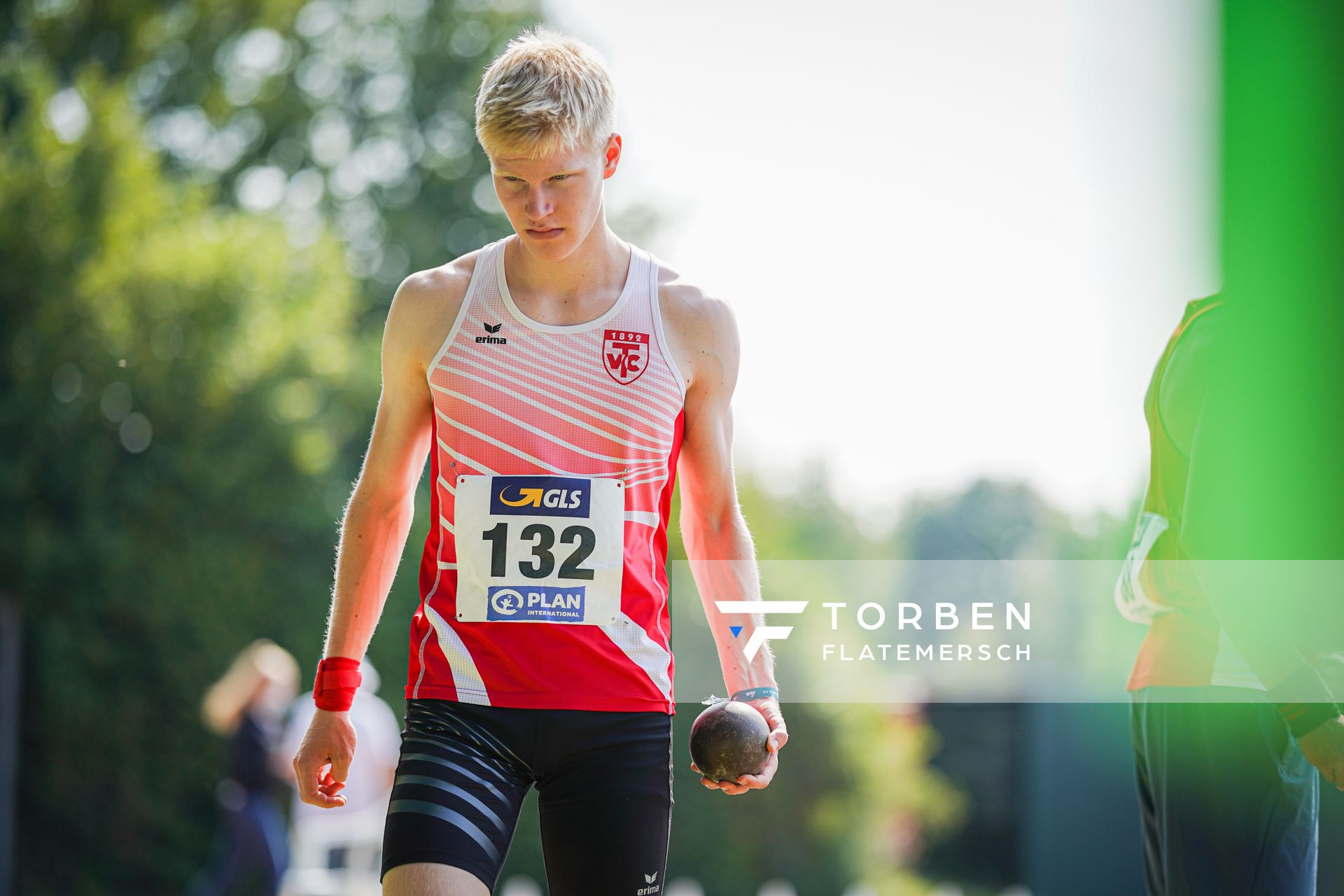 Torben Prepens (TV Cloppenburg) beim Kugelstossen am 21.08.2021 bei den Deutschen Meisterschaften Mehrkampf im Auestadion in Wesel (Tag 2)