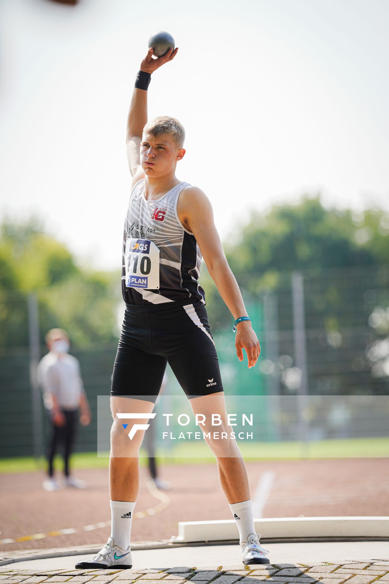 Emanuel Molleker (LG Filder) beim Kugelstossen am 21.08.2021 bei den Deutschen Meisterschaften Mehrkampf im Auestadion in Wesel (Tag 2)