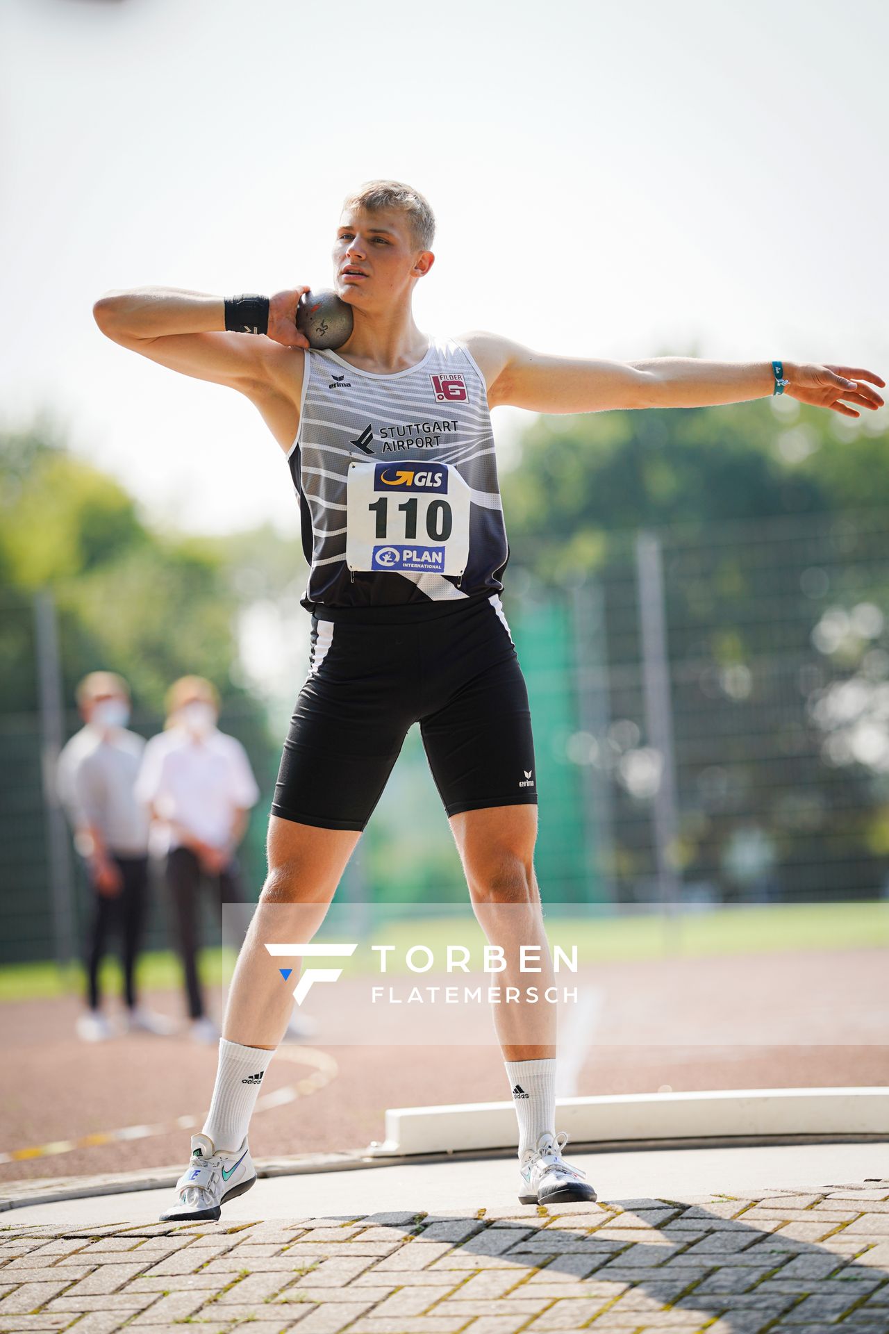 Emanuel Molleker (LG Filder) beim Kugelstossen am 21.08.2021 bei den Deutschen Meisterschaften Mehrkampf im Auestadion in Wesel (Tag 2)