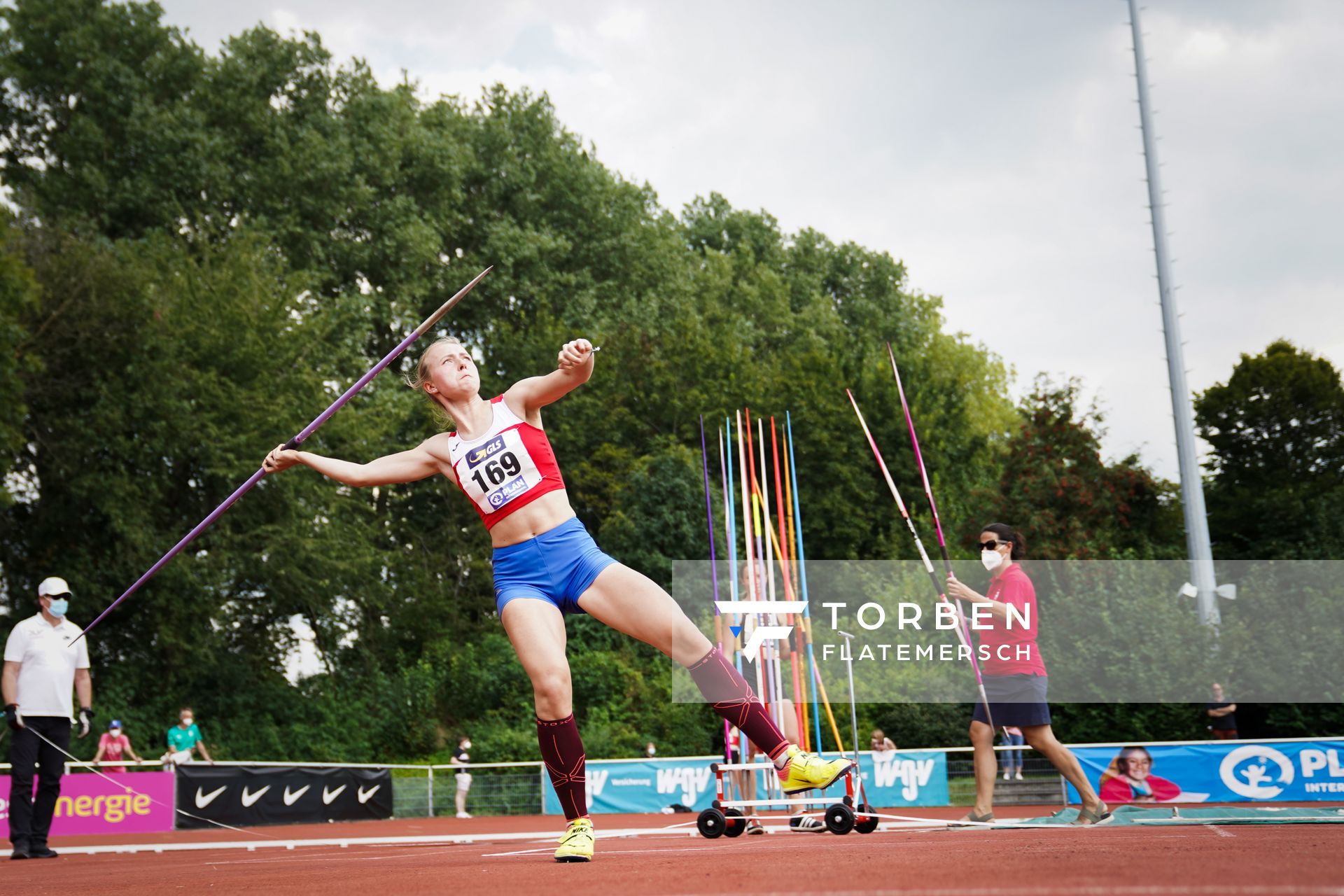 Julia Todt (SV Union Meppen) beim Speerwurf am 21.08.2021 bei den Deutschen Meisterschaften Mehrkampf im Auestadion in Wesel (Tag 2)