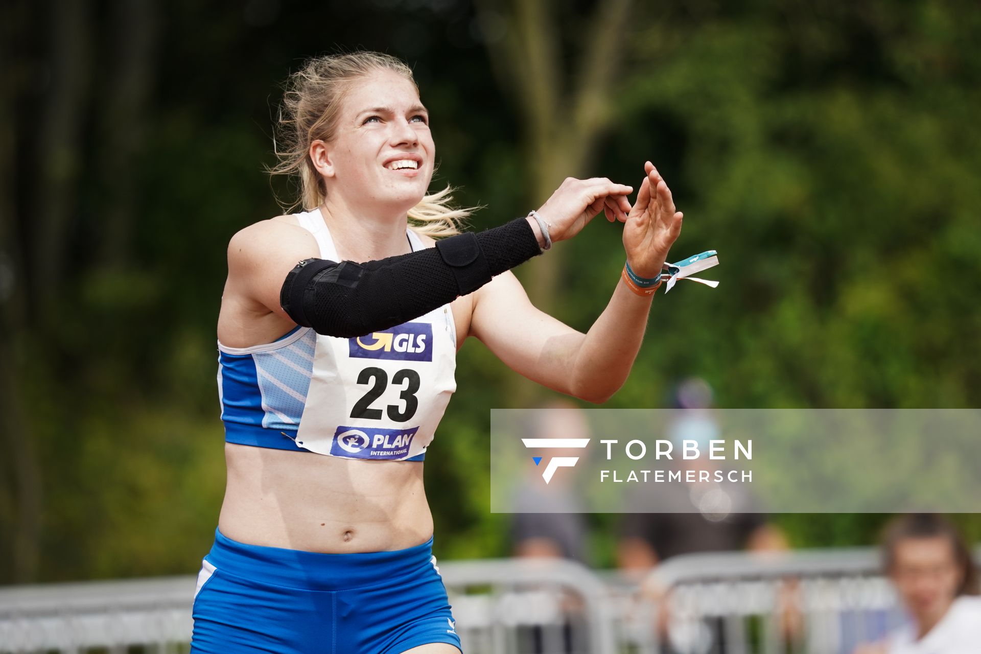 Marie Dehning (LG Celle-Land) beim Speerwurf am 21.08.2021 bei den Deutschen Meisterschaften Mehrkampf im Auestadion in Wesel (Tag 2)