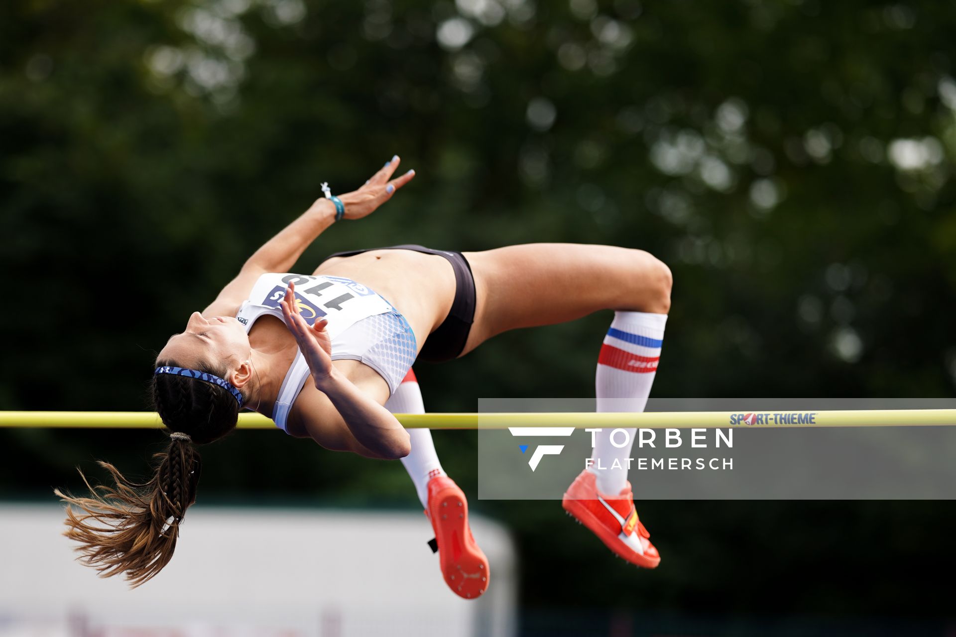 Anna-Lena Obermaier (LG TELIS FINANZ Regensburg) im Hochsprung am 21.08.2021 bei den Deutschen Meisterschaften Mehrkampf im Auestadion in Wesel (Tag 2)
