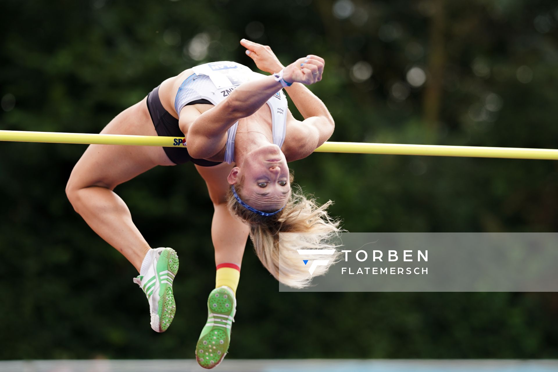 Isabel Mayer (LG TELIS FINANZ Regensburg) im Hochsprung am 21.08.2021 bei den Deutschen Meisterschaften Mehrkampf im Auestadion in Wesel (Tag 2)
