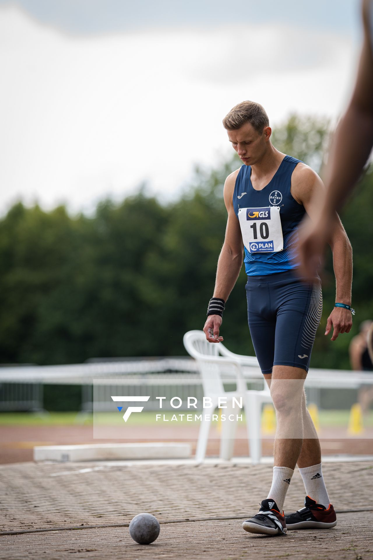 Nico Beckers (LAV Bayer Uerdingen/Dormagen) beim Kugelstossen am 21.08.2021 bei den Deutschen Meisterschaften Mehrkampf im Auestadion in Wesel (Tag 2)