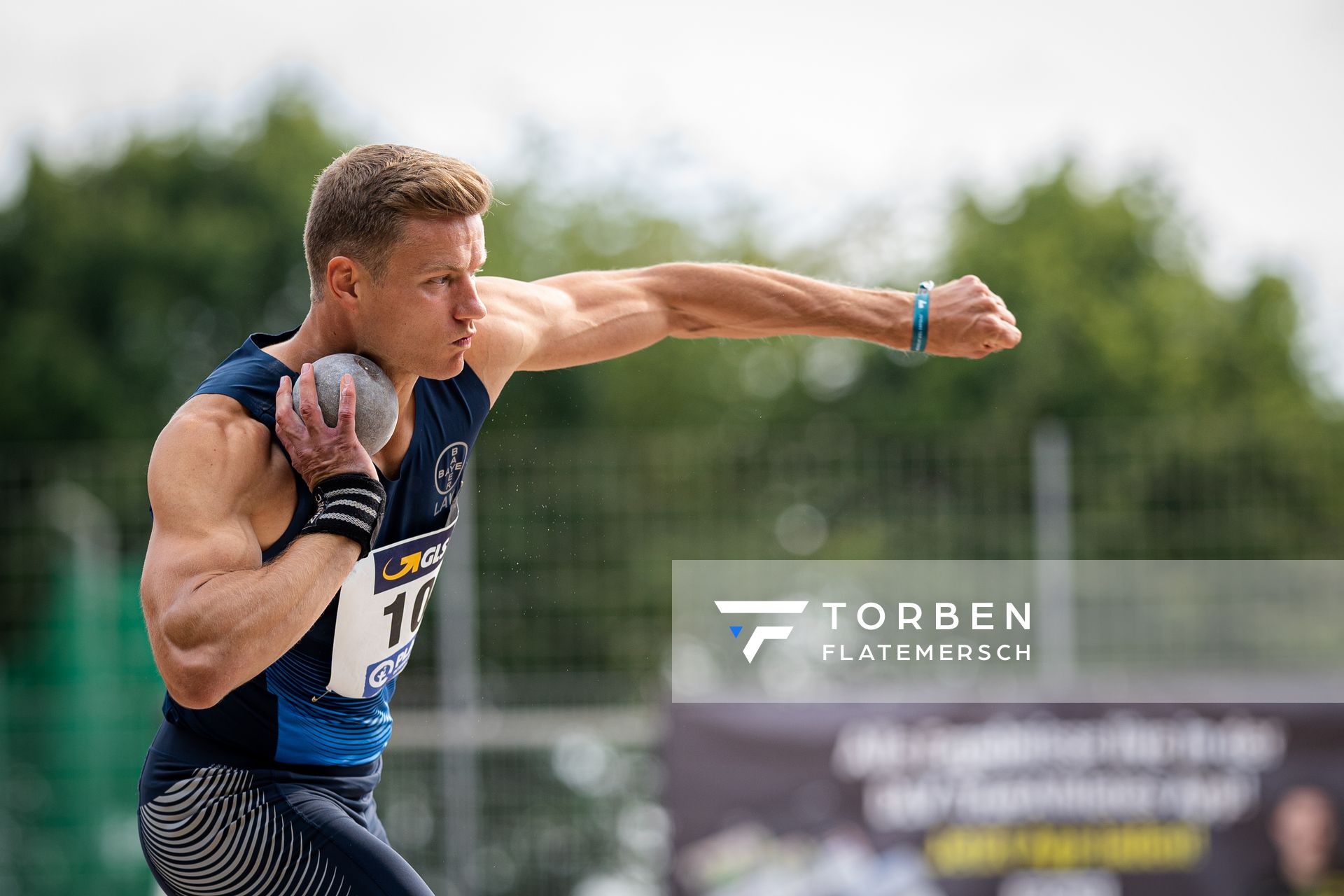 Nico Beckers (LAV Bayer Uerdingen/Dormagen) beim Kugelstossen am 21.08.2021 bei den Deutschen Meisterschaften Mehrkampf im Auestadion in Wesel (Tag 2)