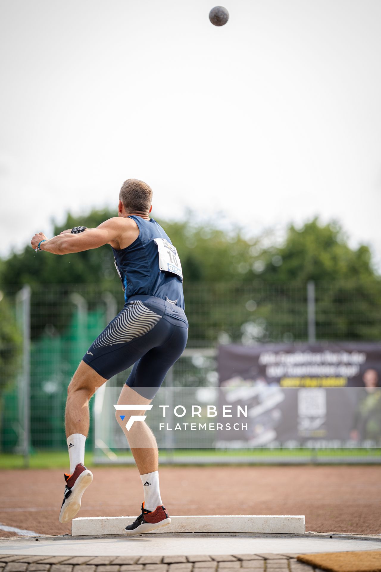 Nico Beckers (LAV Bayer Uerdingen/Dormagen) beim Kugelstossen am 21.08.2021 bei den Deutschen Meisterschaften Mehrkampf im Auestadion in Wesel (Tag 2)