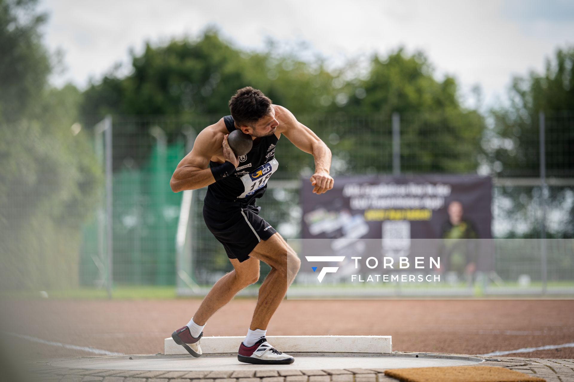 Tim Nowak (SSV Ulm 1846) beim Kugelstossen am 21.08.2021 bei den Deutschen Meisterschaften Mehrkampf im Auestadion in Wesel (Tag 2)