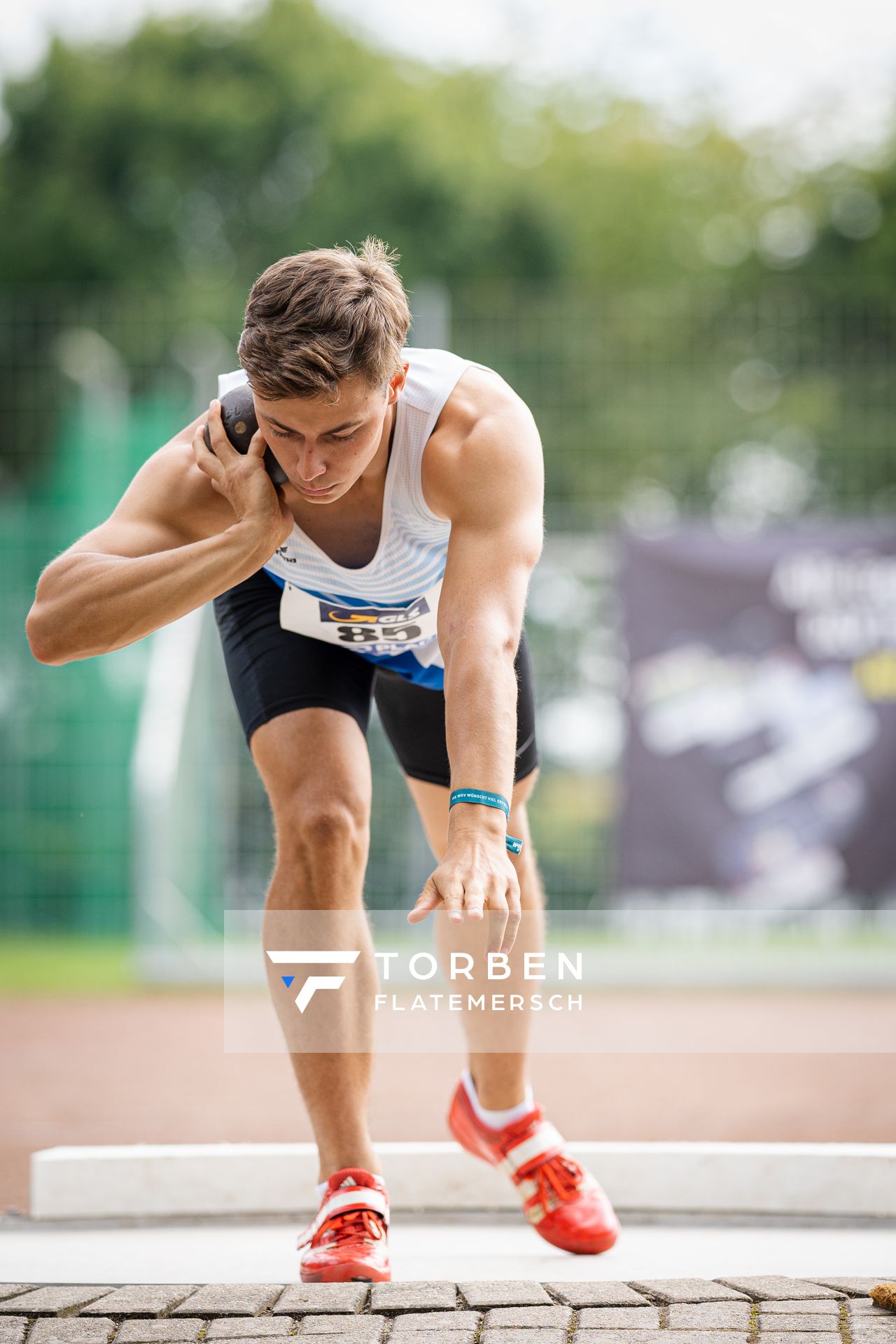 Martin Kratz (TV Gelnhausen) beim Kugelstossen am 21.08.2021 bei den Deutschen Meisterschaften Mehrkampf im Auestadion in Wesel (Tag 2)