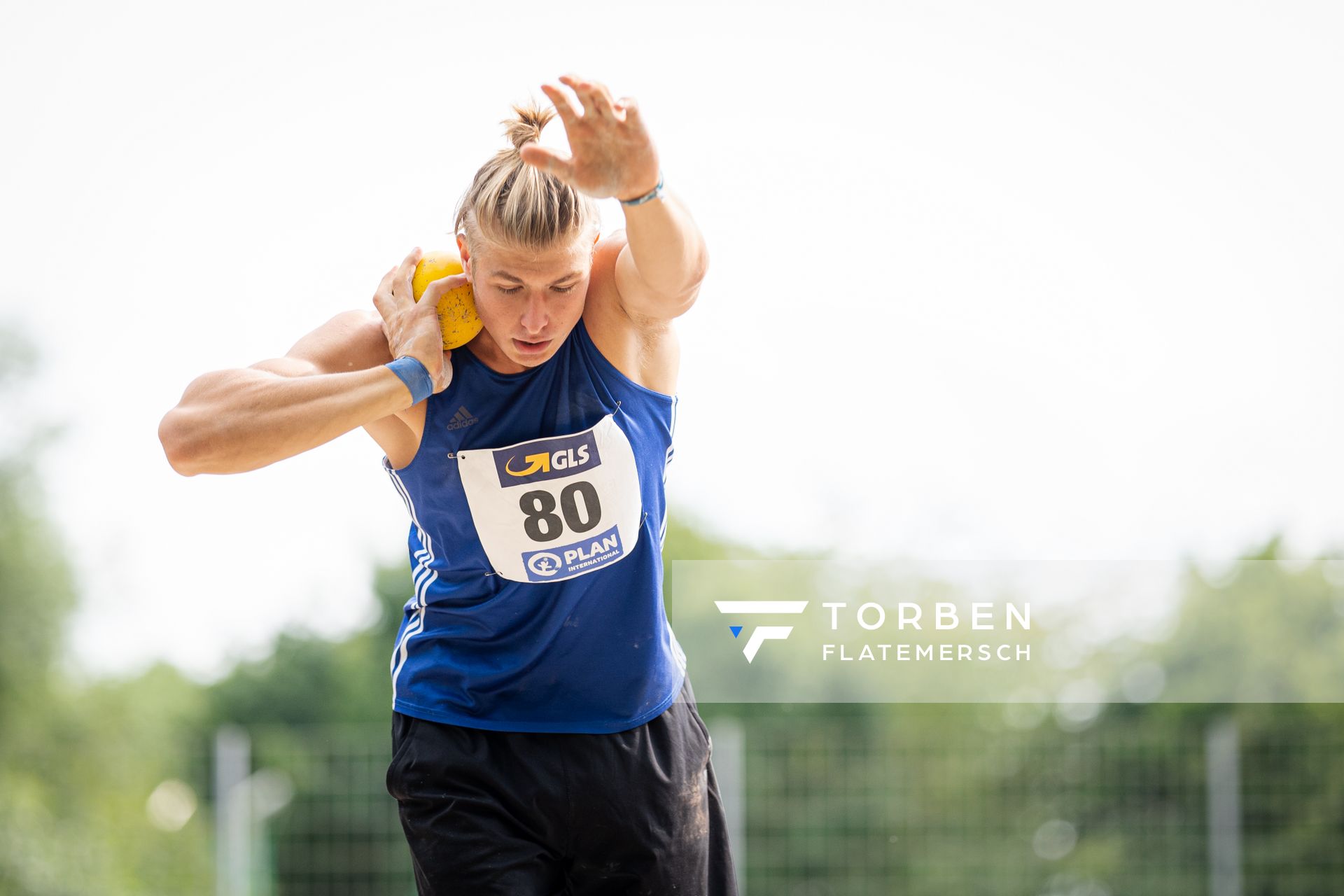 Yannik Knobloch (LG Welfen) beim Kugelstossen am 21.08.2021 bei den Deutschen Meisterschaften Mehrkampf im Auestadion in Wesel (Tag 2)