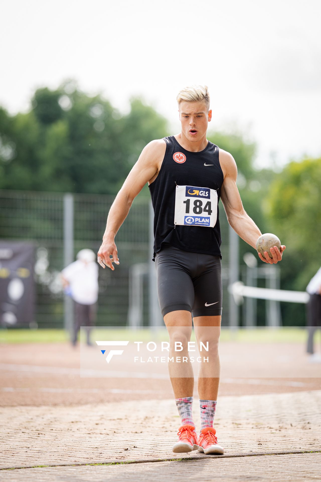 Jannis Wolff (Eintracht Frankfurt e.V.) beim Kugelstossen am 21.08.2021 bei den Deutschen Meisterschaften Mehrkampf im Auestadion in Wesel (Tag 2)