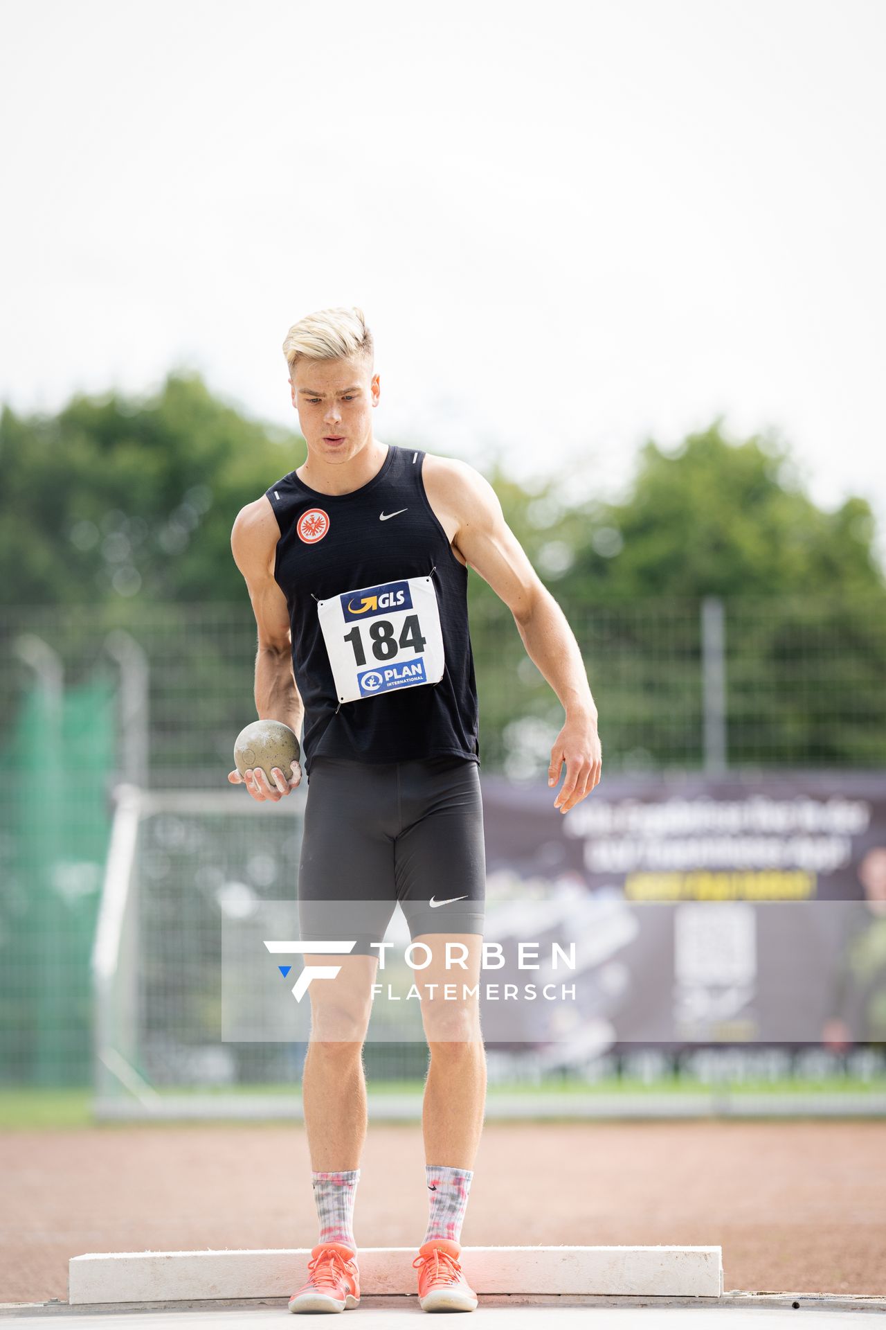 Jannis Wolff (Eintracht Frankfurt e.V.) beim Kugelstossen am 21.08.2021 bei den Deutschen Meisterschaften Mehrkampf im Auestadion in Wesel (Tag 2)