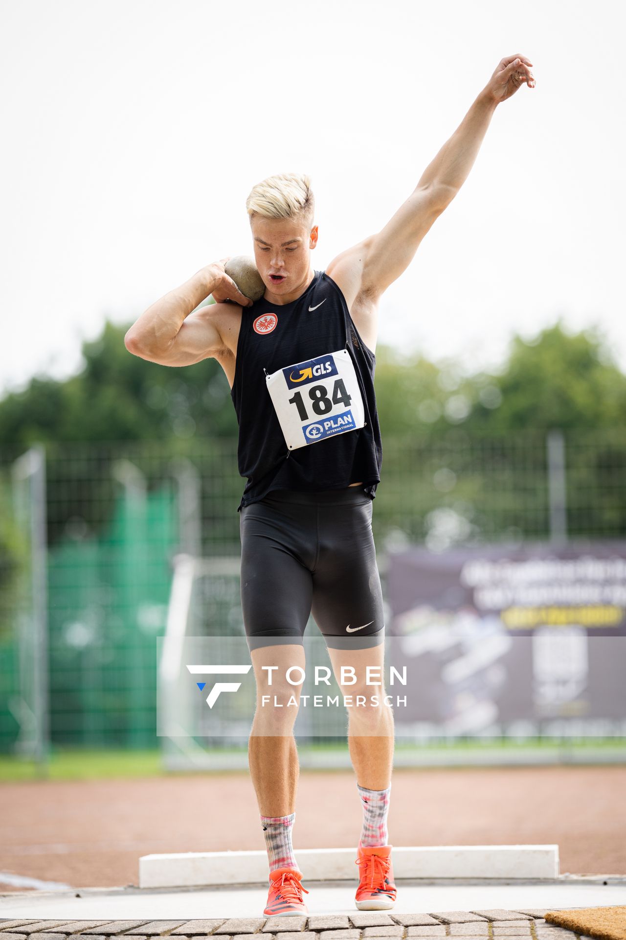 Jannis Wolff (Eintracht Frankfurt e.V.) beim Kugelstossen am 21.08.2021 bei den Deutschen Meisterschaften Mehrkampf im Auestadion in Wesel (Tag 2)
