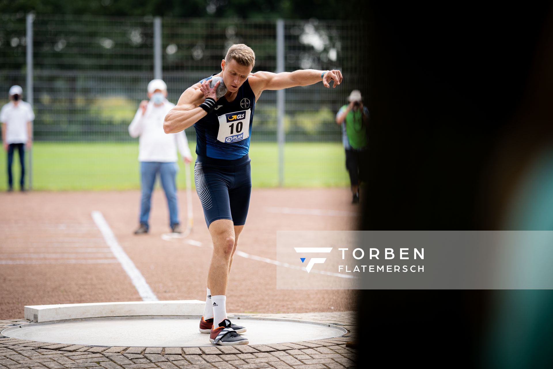 Nico Beckers (LAV Bayer Uerdingen/Dormagen) beim Kugelstossen am 21.08.2021 bei den Deutschen Meisterschaften Mehrkampf im Auestadion in Wesel (Tag 2)