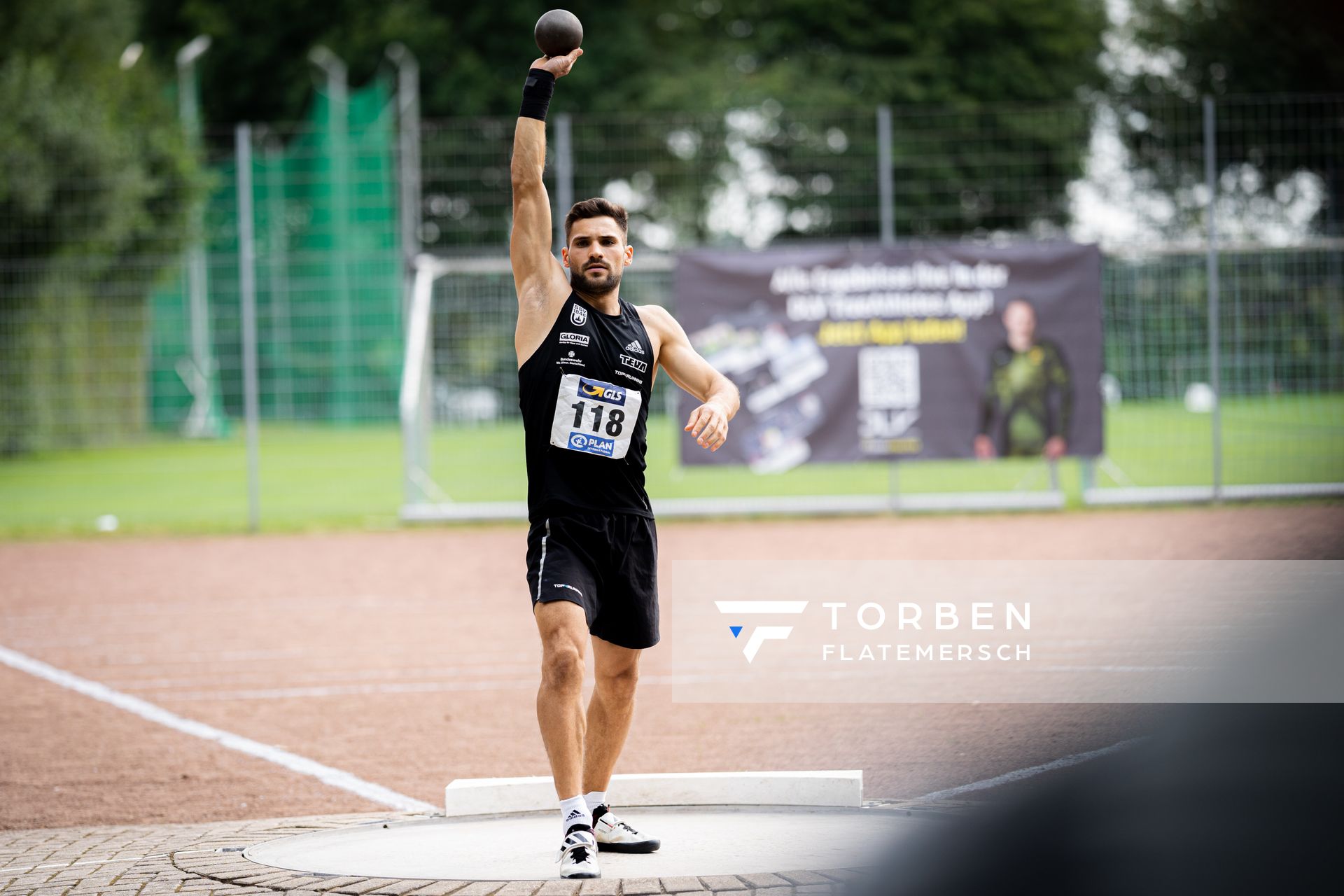 Tim Nowak (SSV Ulm 1846) beim Kugelstossen am 21.08.2021 bei den Deutschen Meisterschaften Mehrkampf im Auestadion in Wesel (Tag 2)