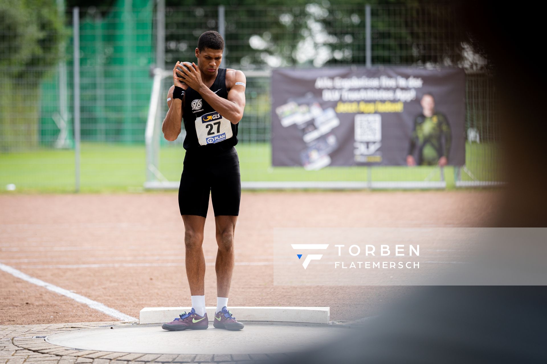 Malik Diakité (Hannover 96) beim Kugelstossen am 21.08.2021 bei den Deutschen Meisterschaften Mehrkampf im Auestadion in Wesel (Tag 2)