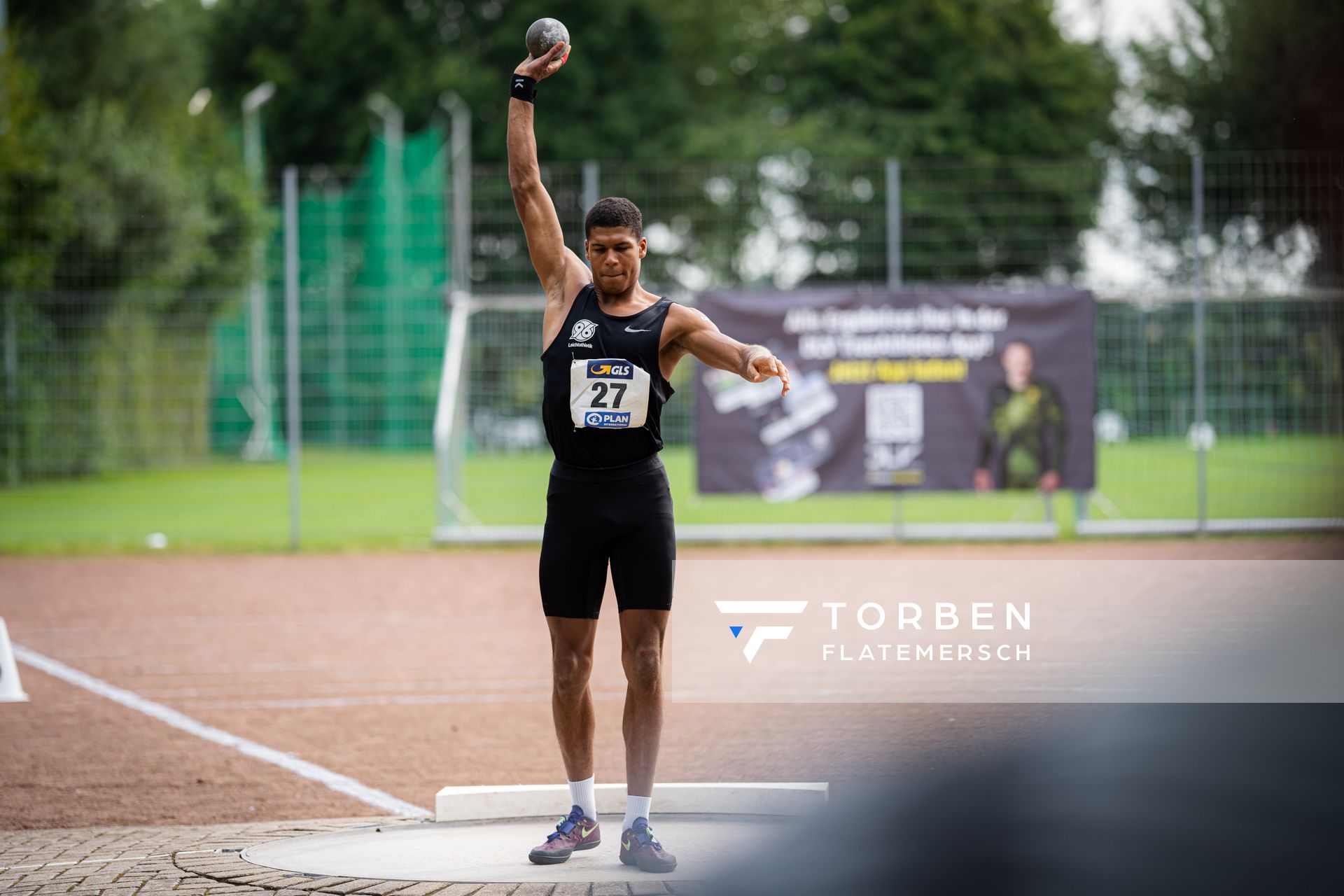 Malik Diakité (Hannover 96) beim Kugelstossen am 21.08.2021 bei den Deutschen Meisterschaften Mehrkampf im Auestadion in Wesel (Tag 2)