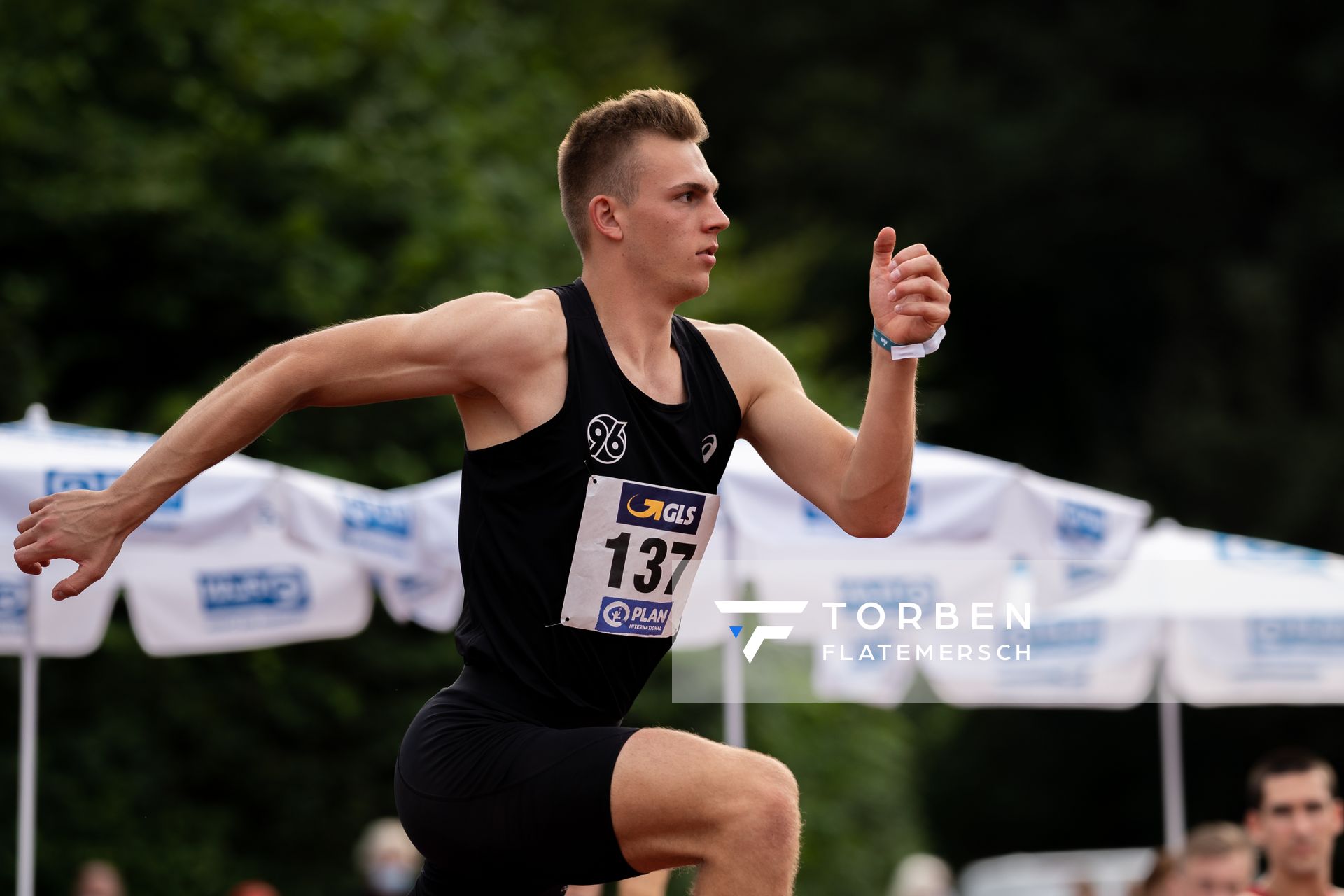 Tyl Rozok (Hannover 96) beim Hochsprung am 21.08.2021 bei den Deutschen Meisterschaften Mehrkampf im Auestadion in Wesel (Tag 2)