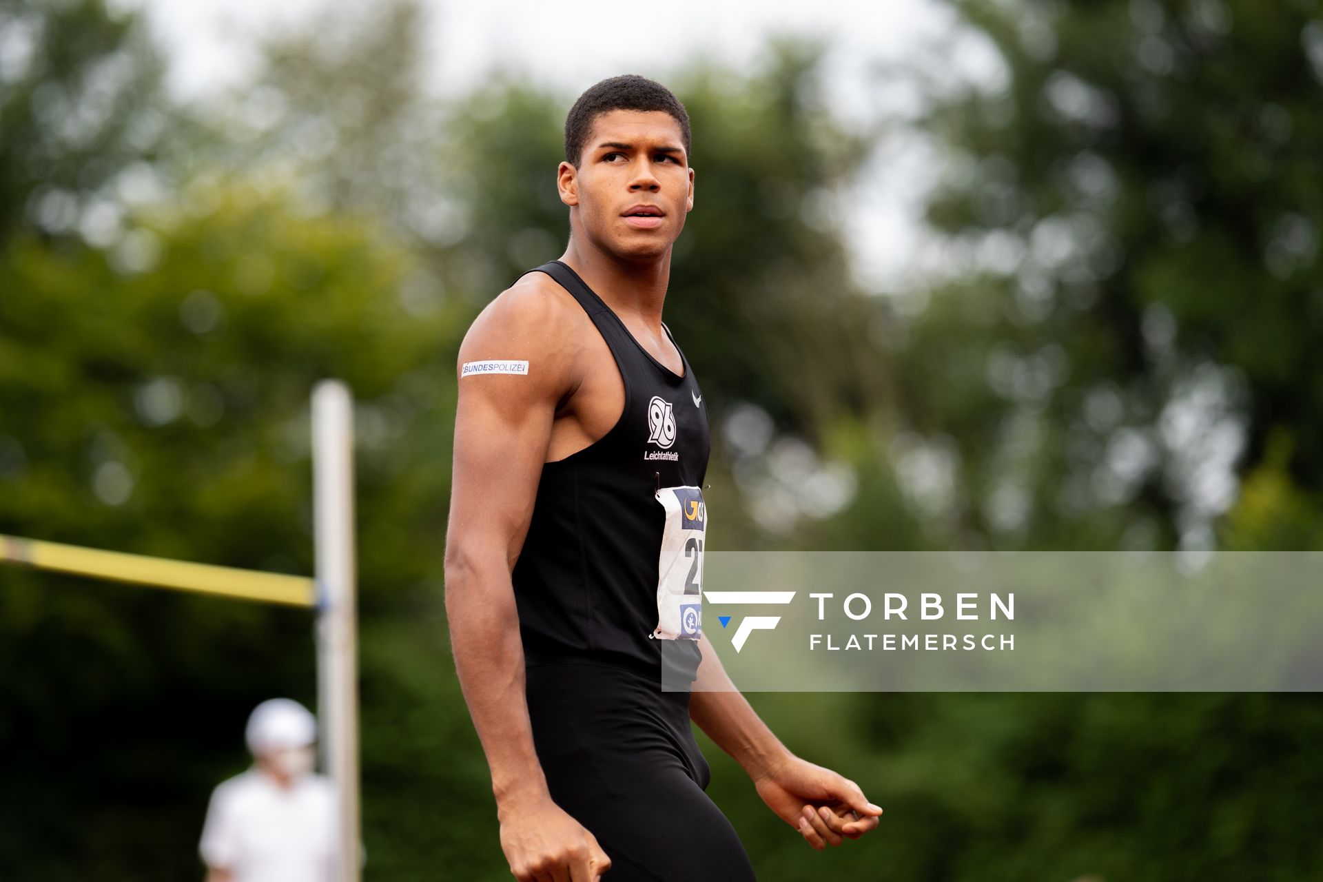 Malik Diakité (Hannover 96) beim Hochsprung am 21.08.2021 bei den Deutschen Meisterschaften Mehrkampf im Auestadion in Wesel (Tag 2)