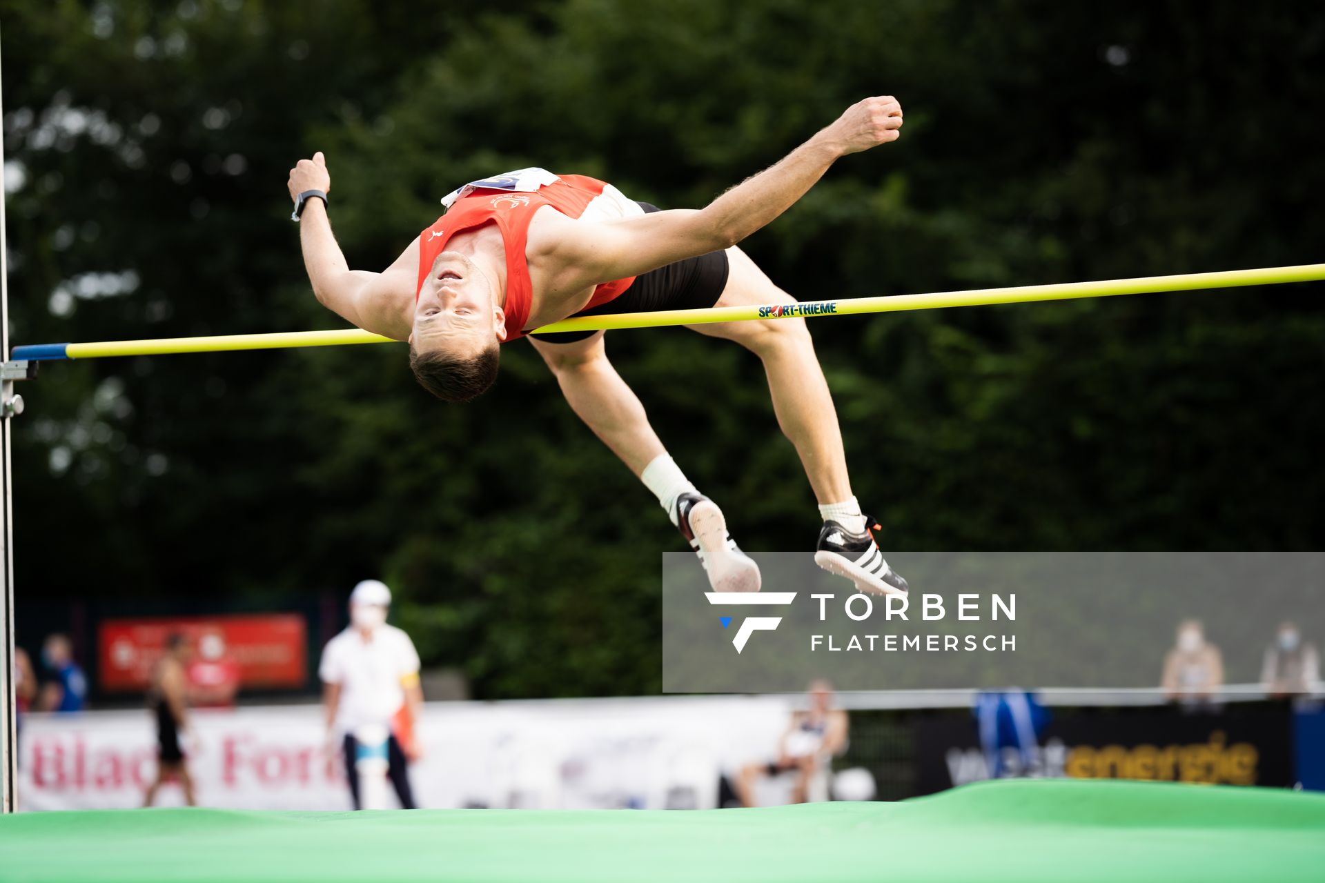 Nils Kruse (LG Region Karlsruhe) beim Hochsprung am 21.08.2021 bei den Deutschen Meisterschaften Mehrkampf im Auestadion in Wesel (Tag 2)