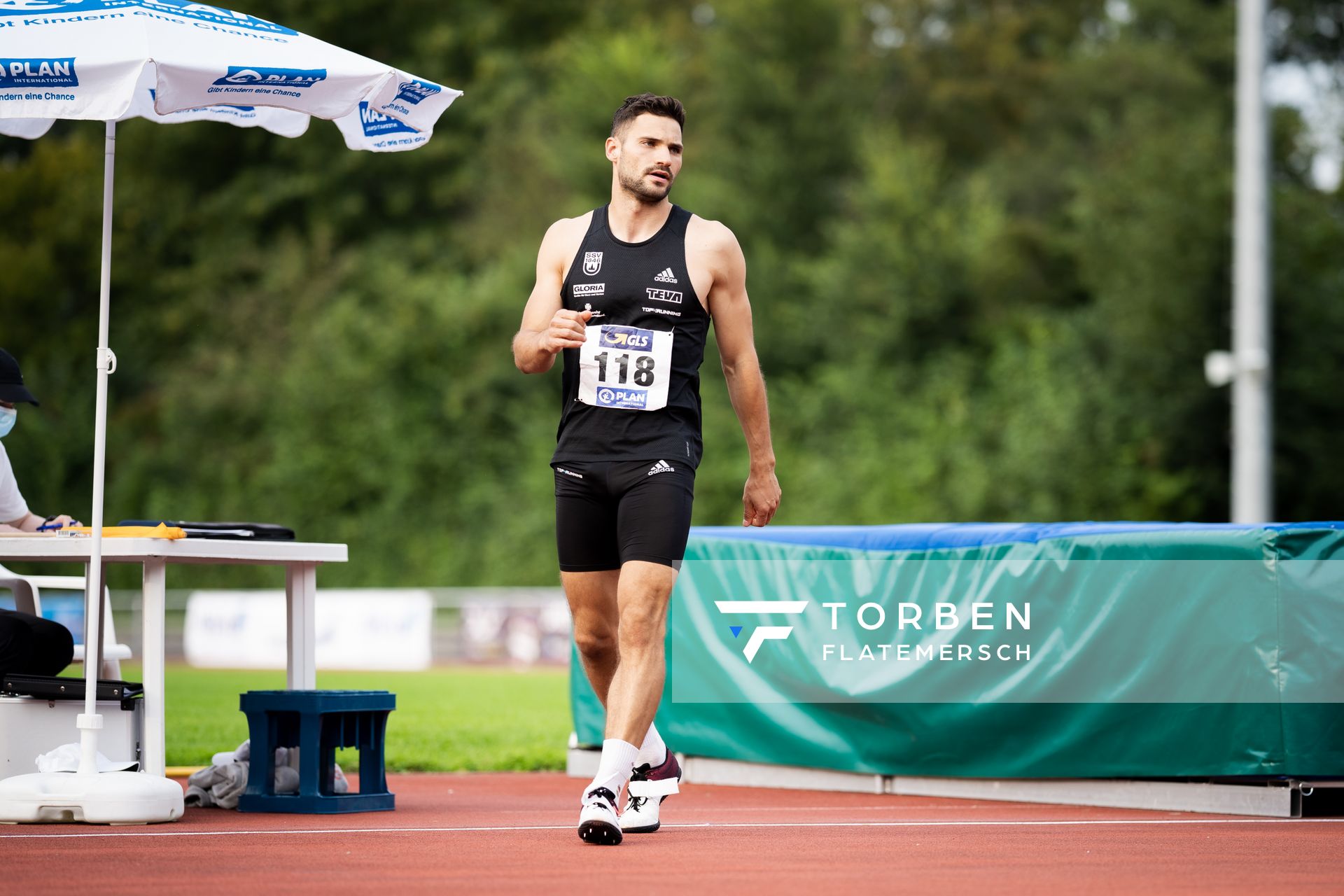 Tim Nowak (SSV Ulm 1846) beim Hochsprung am 21.08.2021 bei den Deutschen Meisterschaften Mehrkampf im Auestadion in Wesel (Tag 2)