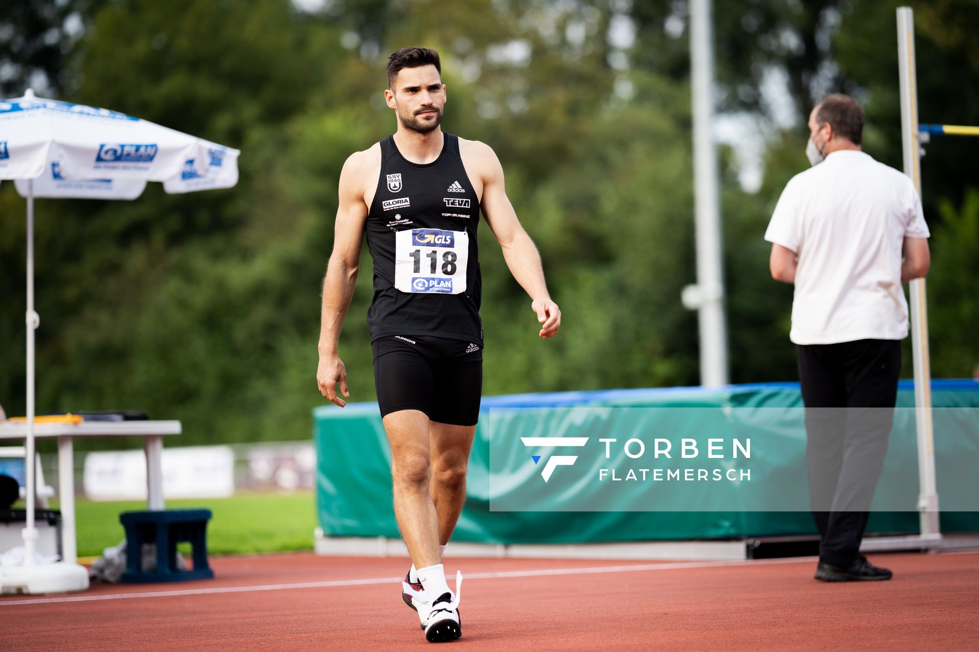 Tim Nowak (SSV Ulm 1846) beim Hochsprung am 21.08.2021 bei den Deutschen Meisterschaften Mehrkampf im Auestadion in Wesel (Tag 2)