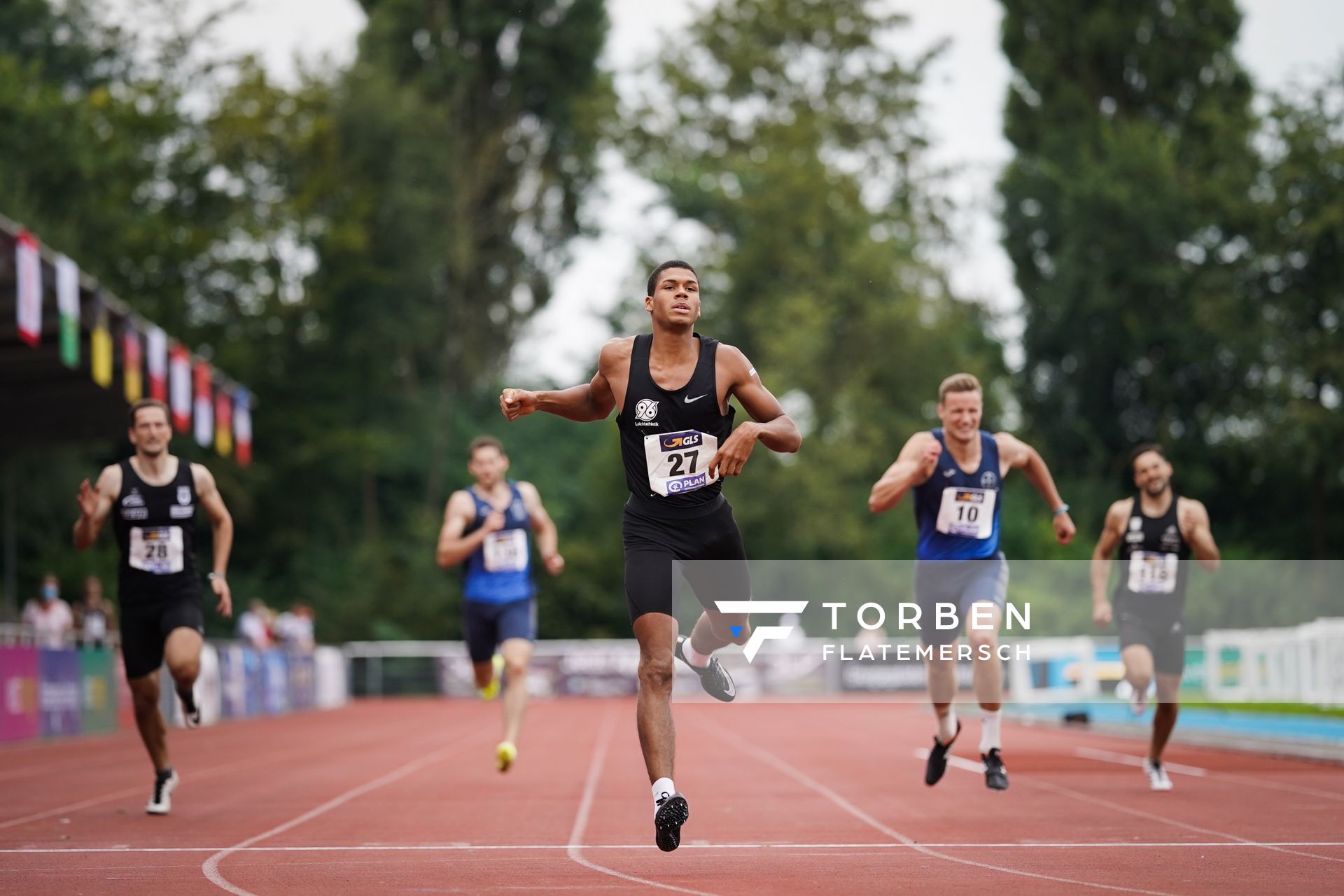 Malik Diakité (Hannover 96) ueber 400m am 21.08.2021 bei den Deutschen Meisterschaften Mehrkampf im Auestadion in Wesel (Tag 2)