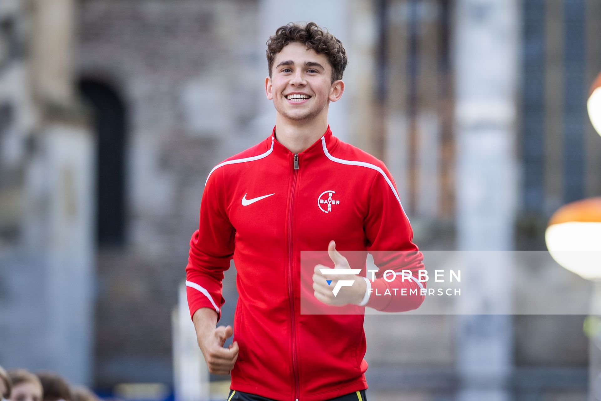 Luke Zenker (TSV Bayer 04 Leverkusen) am 22.09.2021 beim NetAachen-Domspringen 2021 auf dem Katschhof in Aachen