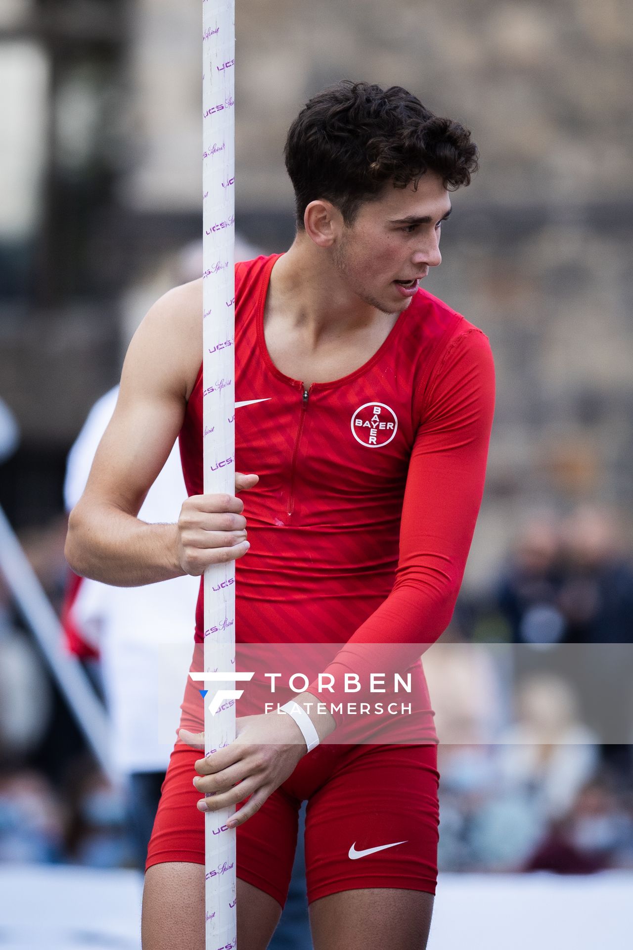 Luke Zenker (TSV Bayer 04 Leverkusen) am 22.09.2021 beim NetAachen-Domspringen 2021 auf dem Katschhof in Aachen