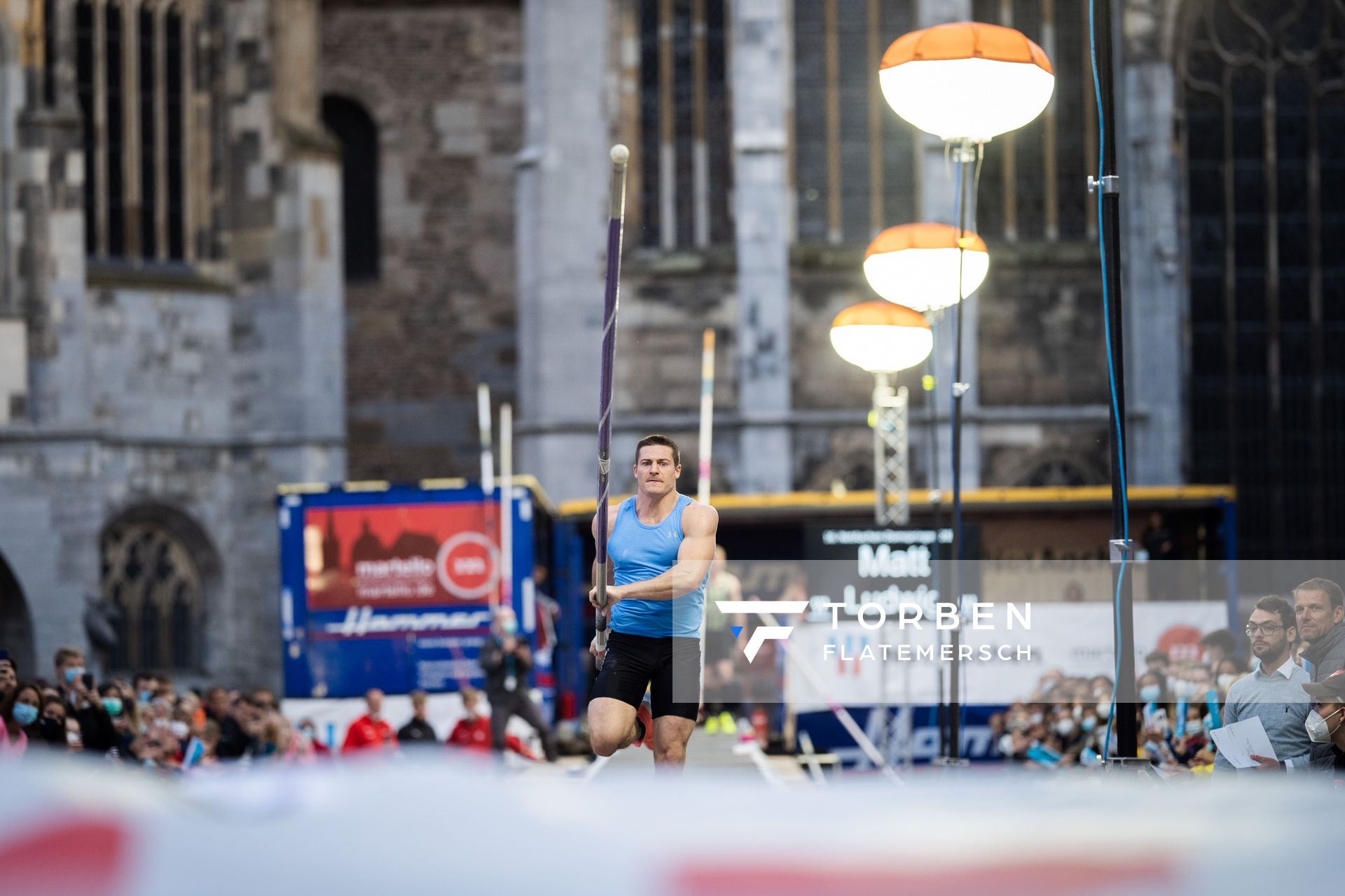 Matt Ludwig (USA) am 22.09.2021 beim NetAachen-Domspringen 2021 auf dem Katschhof in Aachen