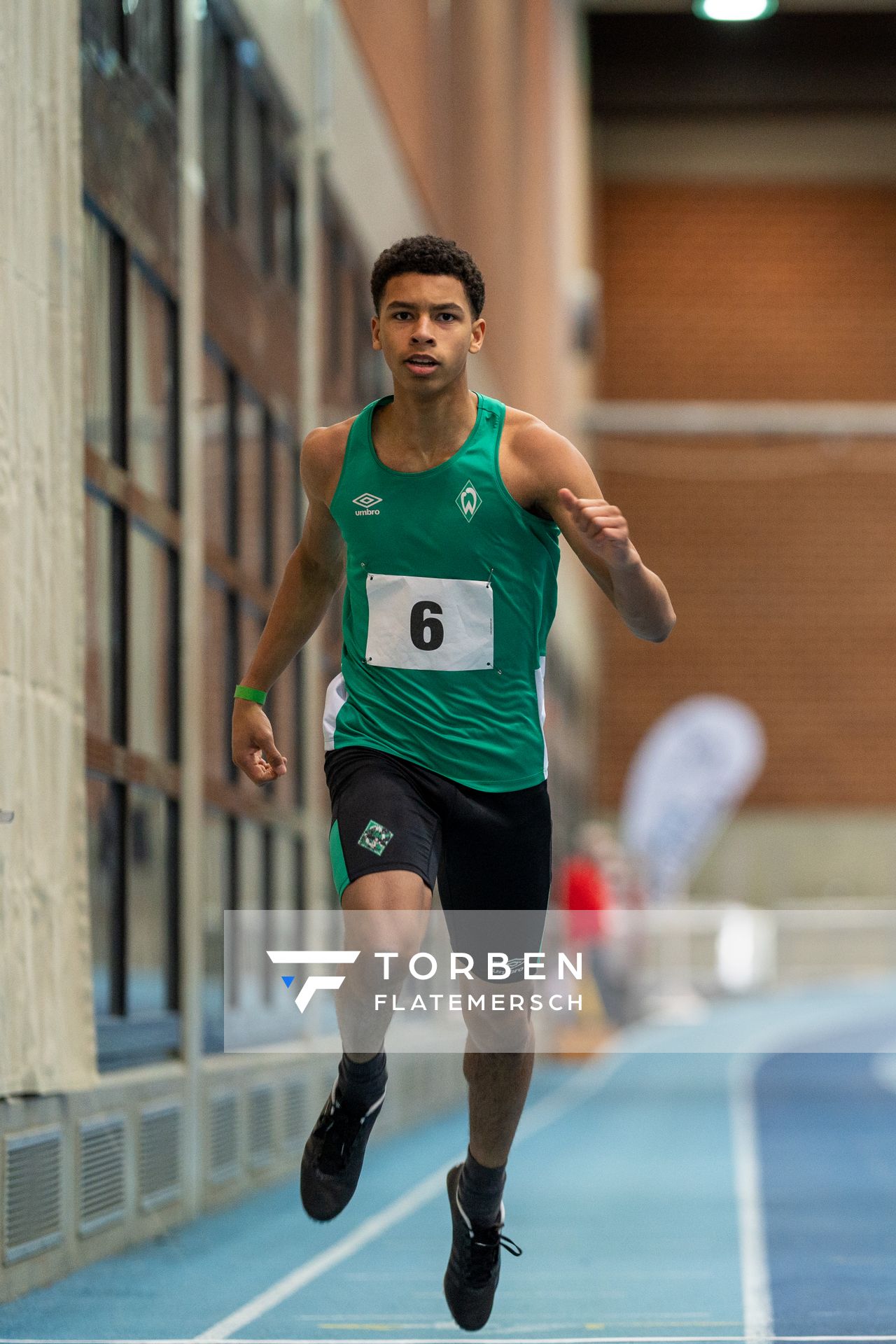 Pharell Okoduwa (SV Werder Bremen); Niedersaechsische Hallenmeisterschaften am 23.01.2022 in der Leichtathletikhalle im Sportleistungszentrum Hannover