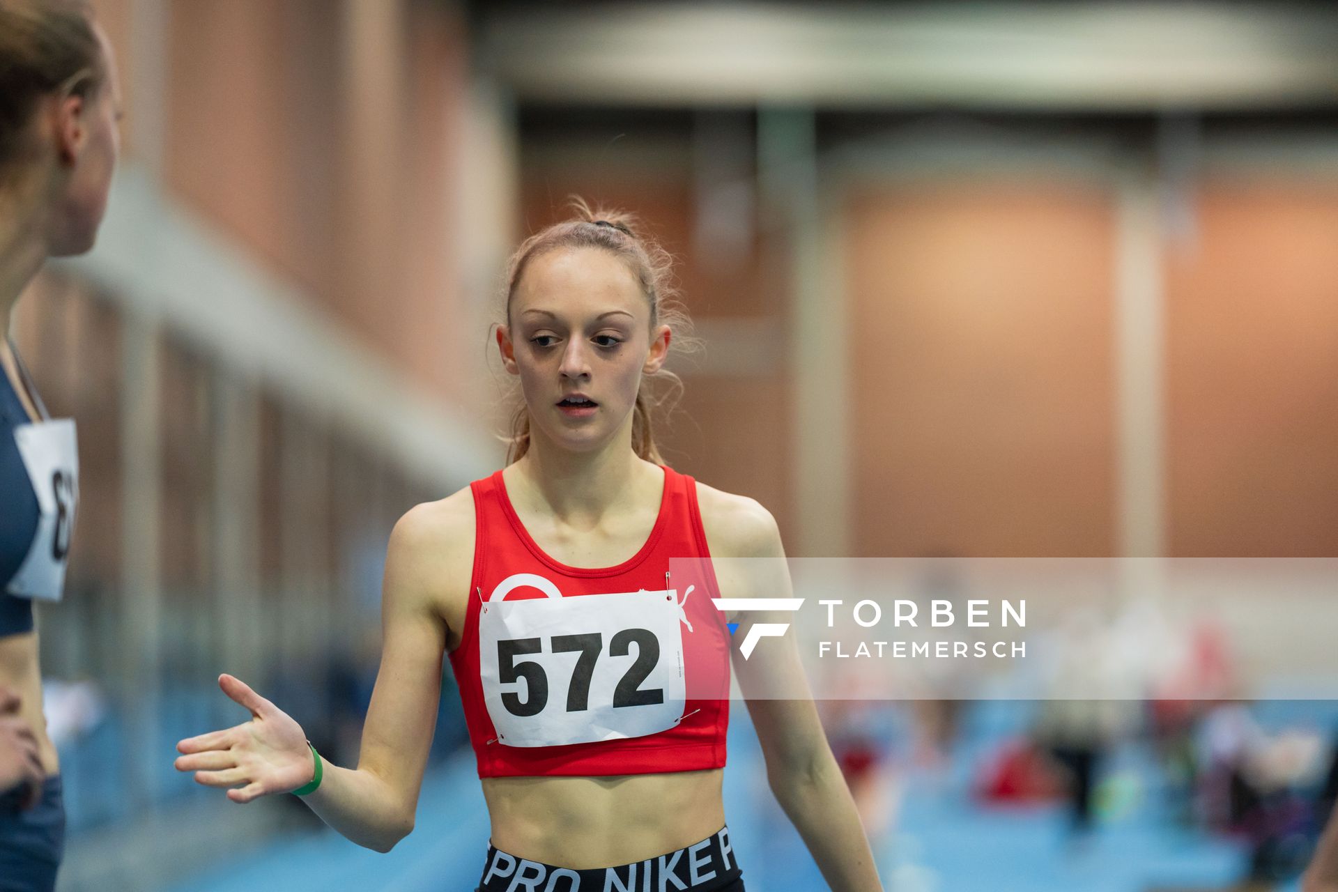 Nele Heymann (TuS Haren) bei den niedersaechsischen Hallenmeisterschaften am 05.02.2022 in der Leichtathletikhalle im Sportleistungszentrum Hannover