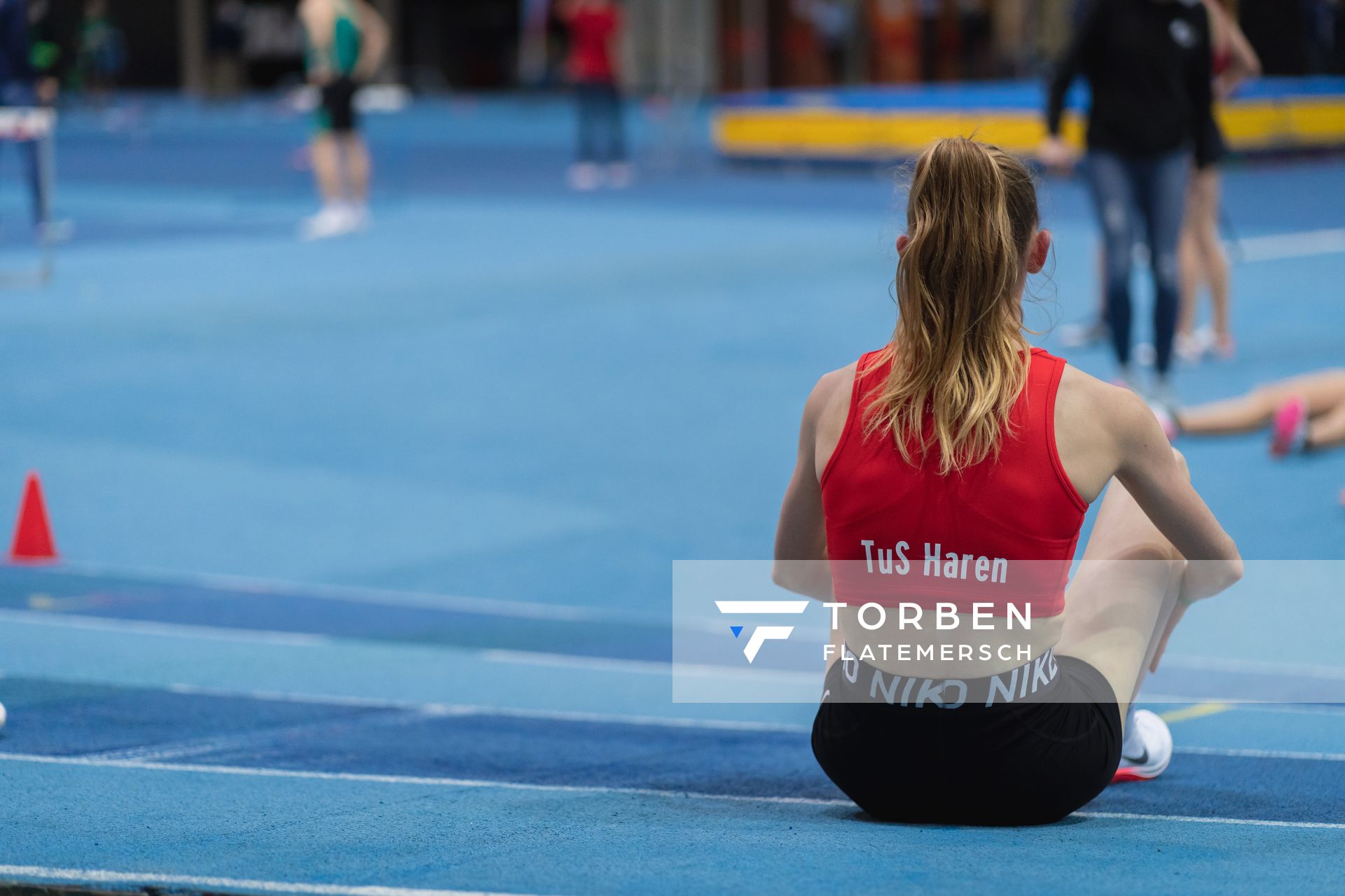 Nele Heymann (TuS Haren) bei den niedersaechsischen Hallenmeisterschaften am 05.02.2022 in der Leichtathletikhalle im Sportleistungszentrum Hannover